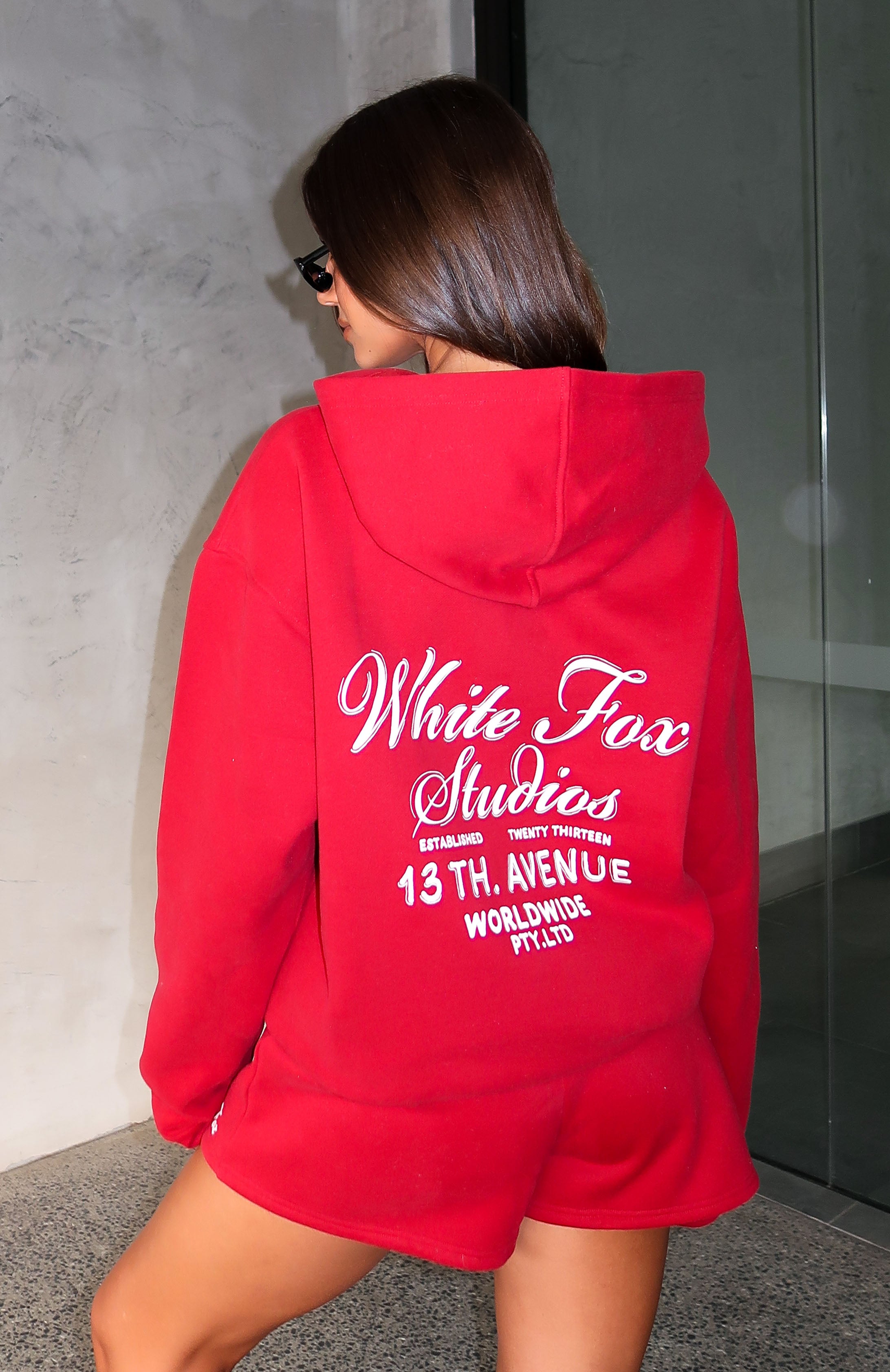 Premium 13th Avenue Oversized Hoodie - Red