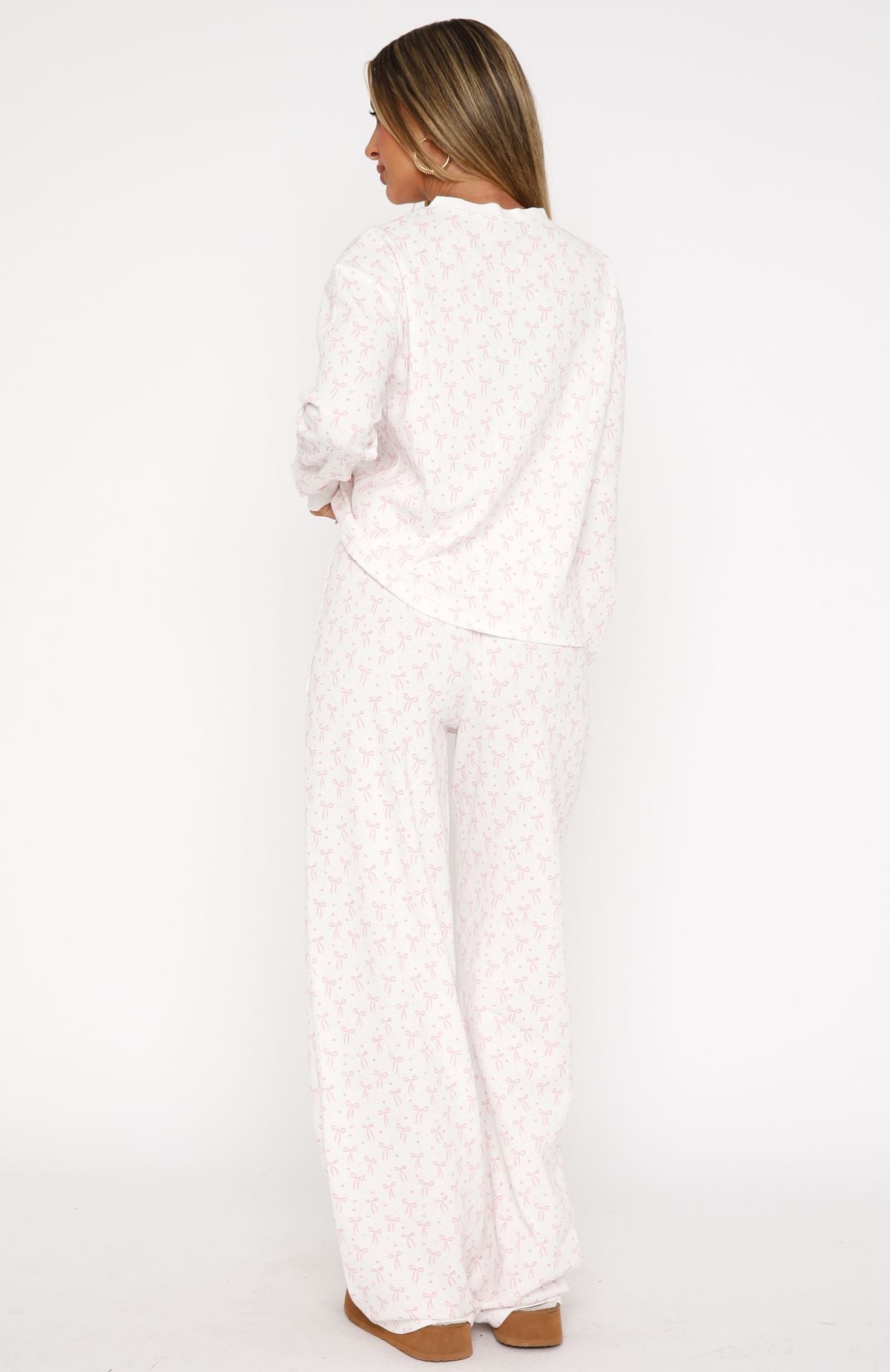 Ultimate Comfort Long Sleeve Pyjama Set with Bow Accent