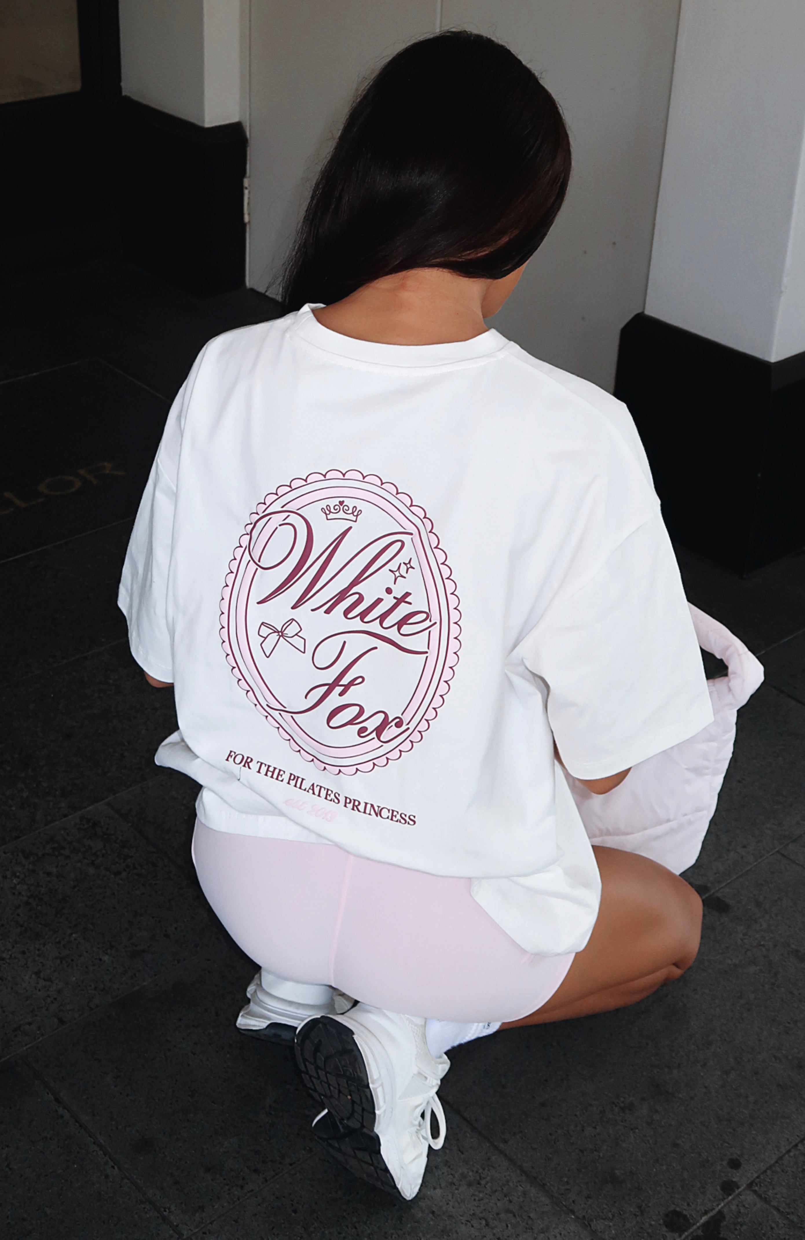 Premium Pilates Princess Oversized Tee - Ultimate Comfort in White