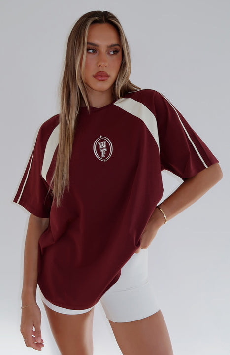 Ultimate Comfort Oversized Cotton Tee - Maroon