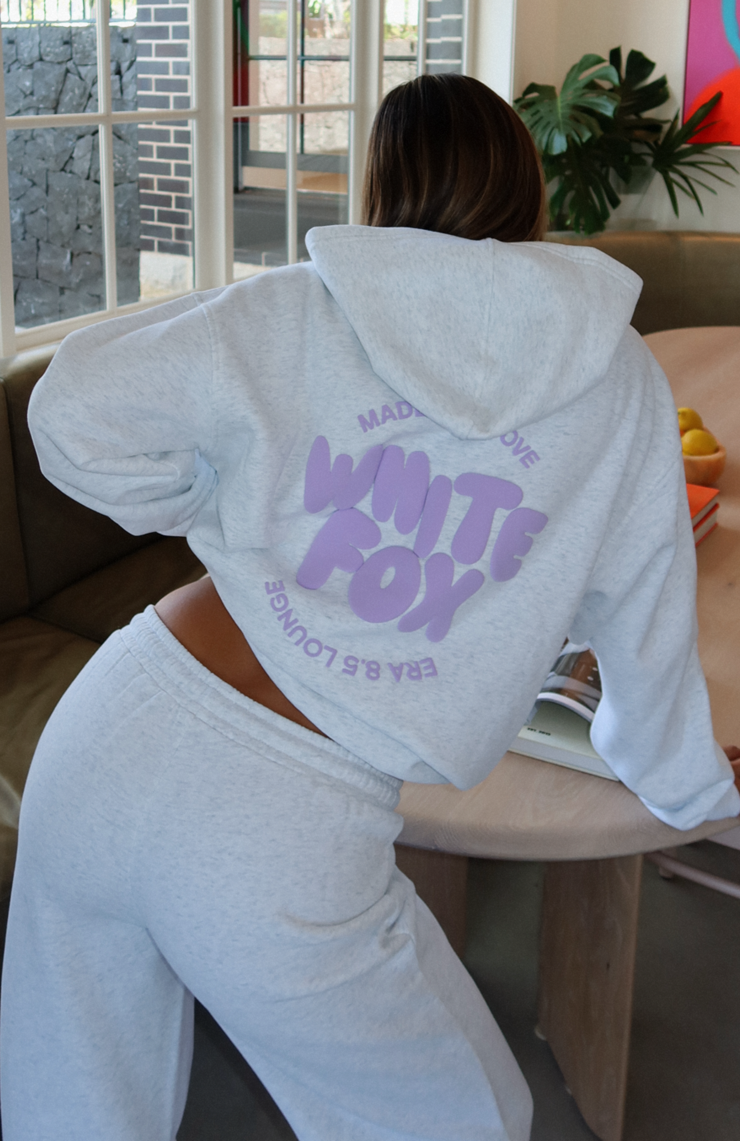 Premium With Love For You Oversized Hoodie - Grey Marle