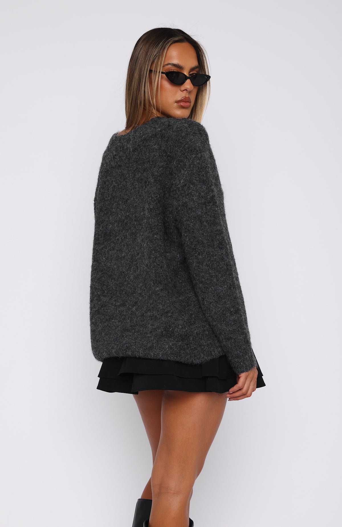 Premium Oversized Winter Sweater - Charcoal