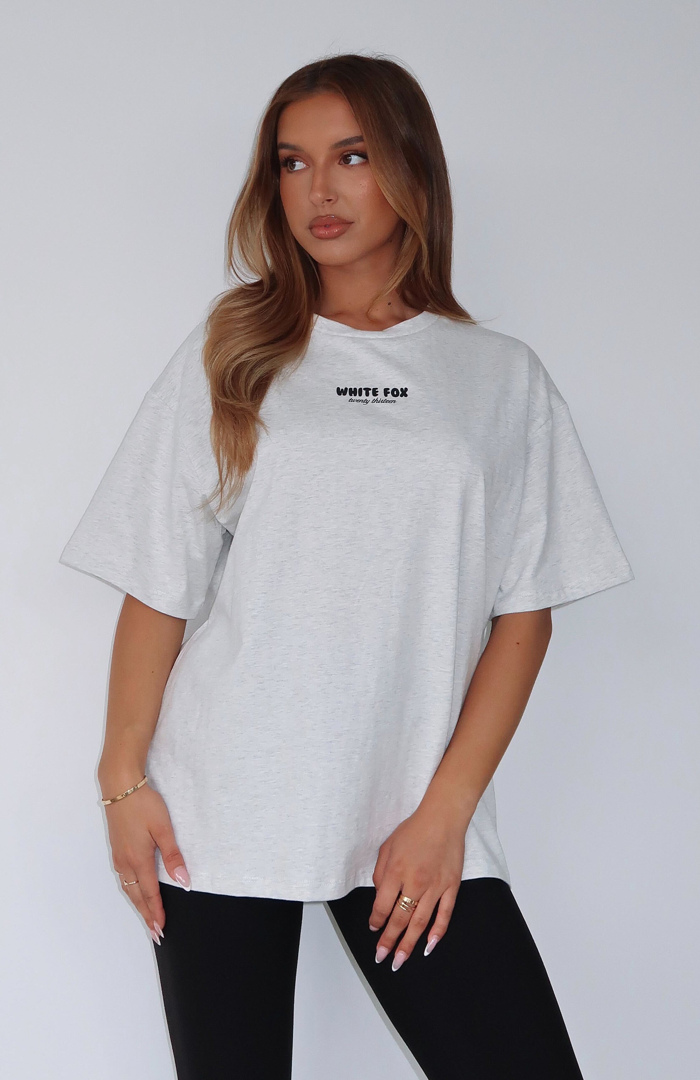 Premium Oversized Cotton Tee - Grey Marle