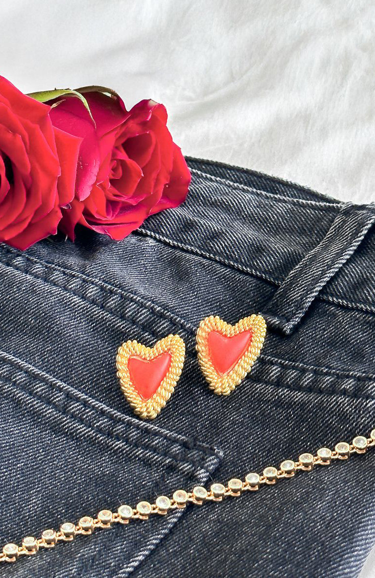 Premium Gold Ida Heart Earrings