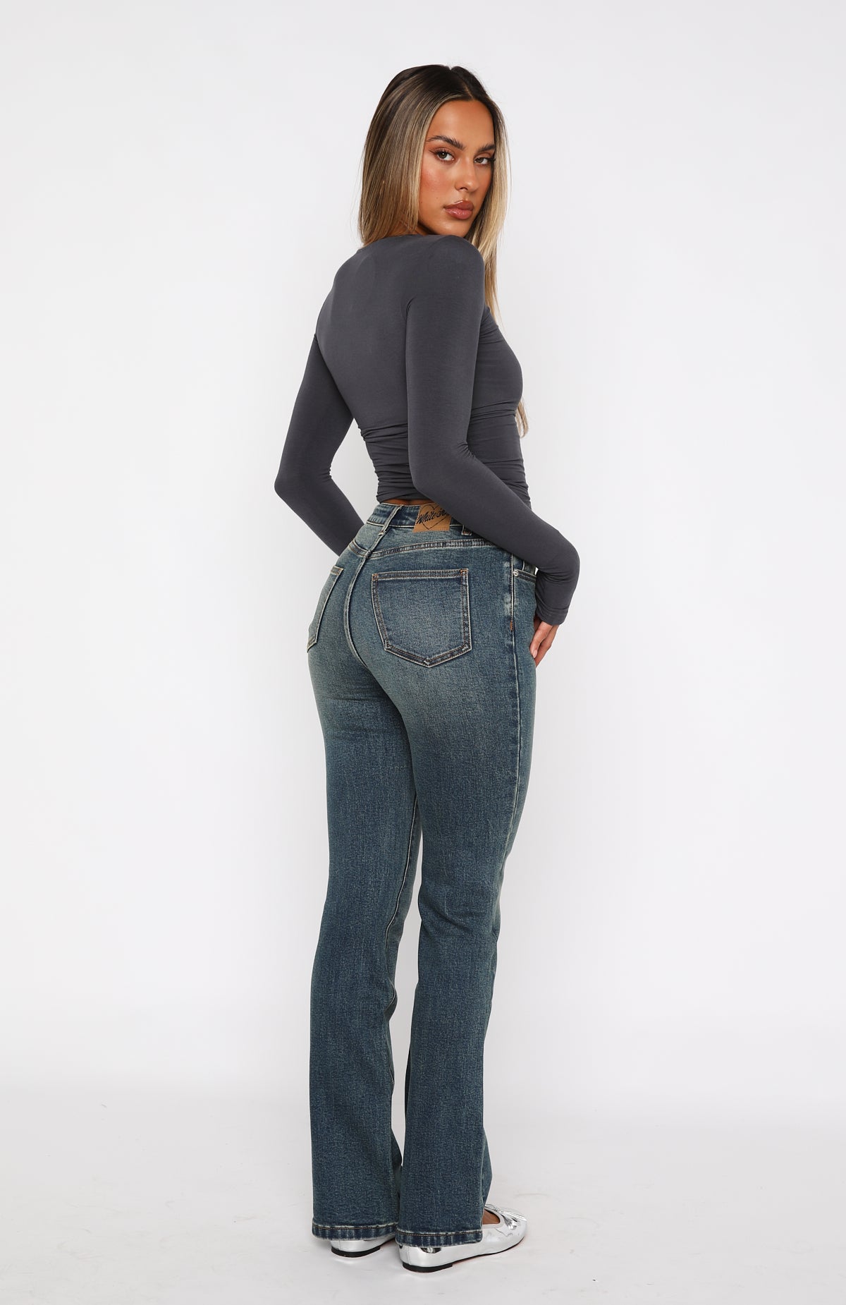 Elise Premium High Rise Bootleg Jeans - Vintage Blue