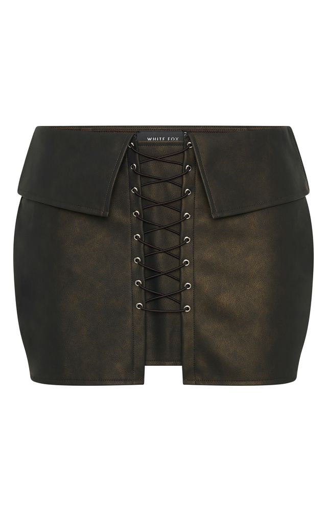 Premium Falling Star PU Mini Skirt in Chocolate - Ultimate Party Style