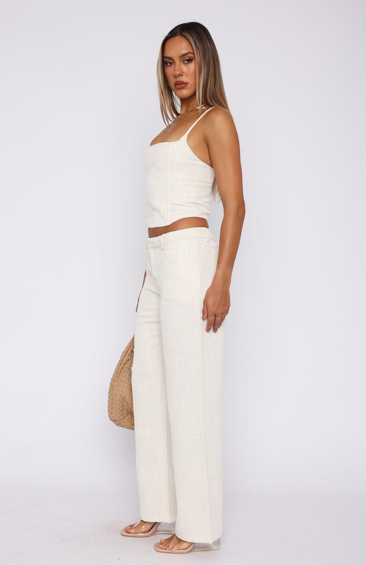 Premium Head Rush Wide-Leg Pants in Cream