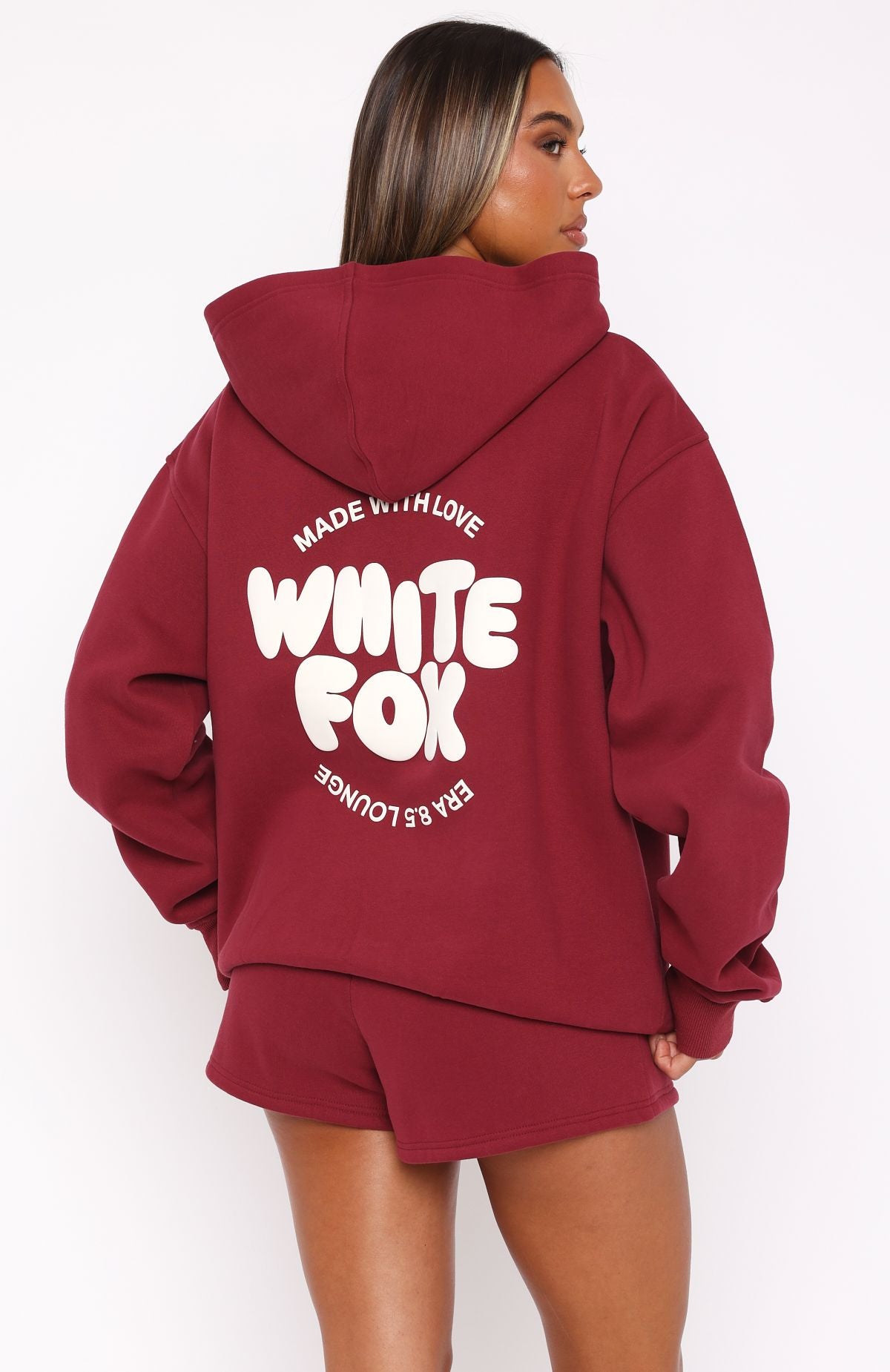 Ultimate Comfort With Love For You Oversized Hoodie - Burgundy