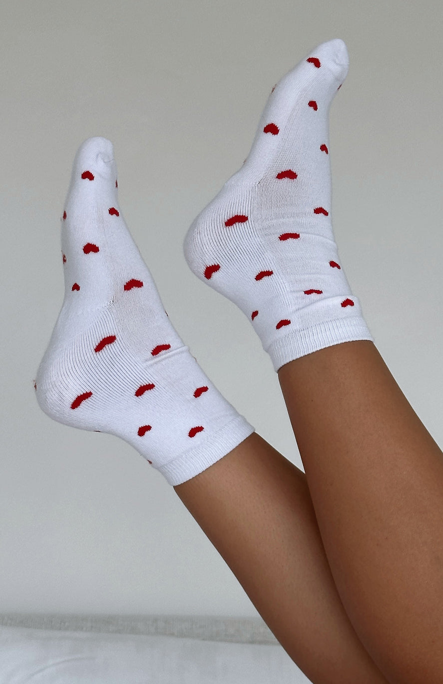 Ultimate Comfort Lazy Days Cotton Socks - White