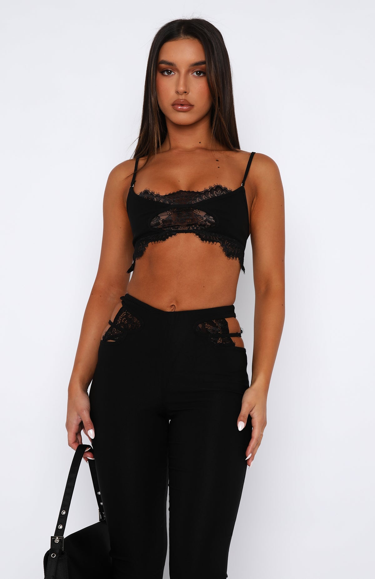 Ultimate Grunge Lace Crop Top - Black