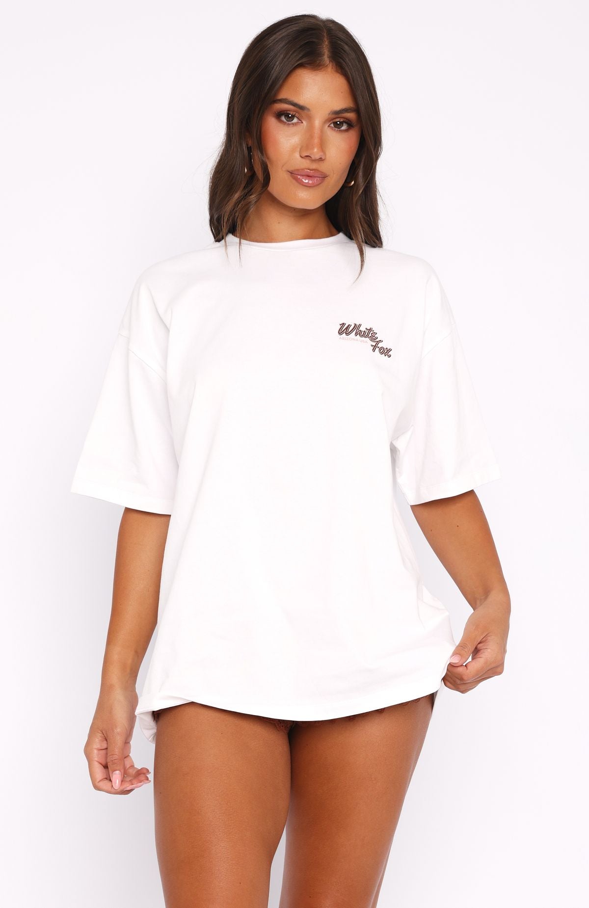 Premium Scenic Route Oversized Tee - Ultimate Comfort White