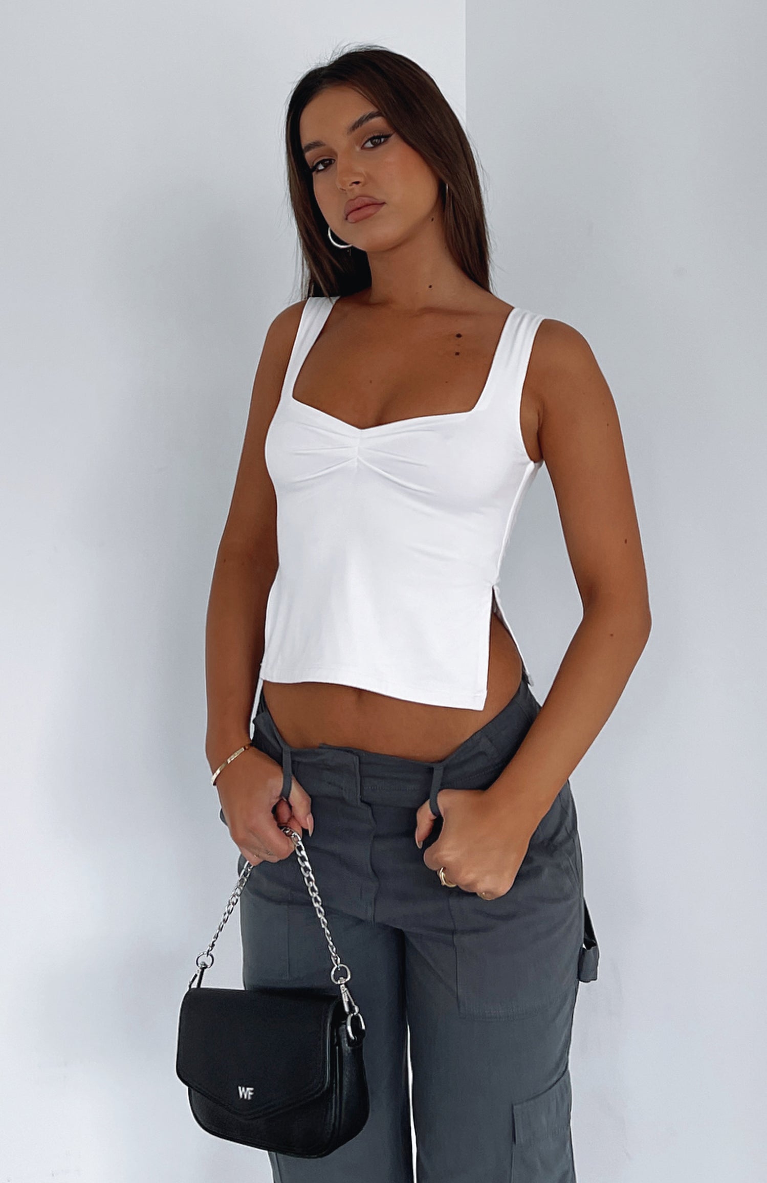 Premium White Cut-Out Top