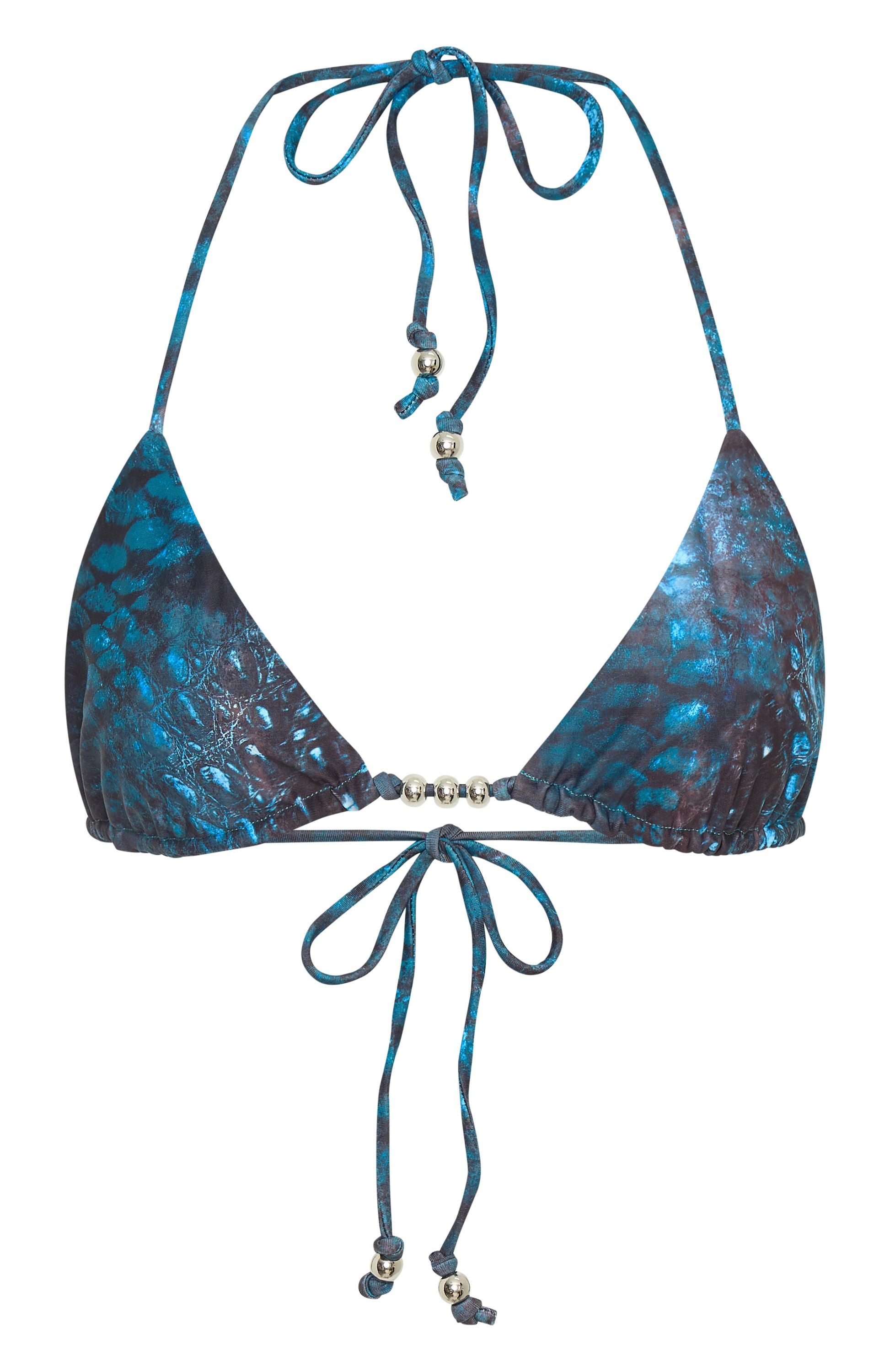 Premium Summer Anthem Bikini Top - Venomous Blue