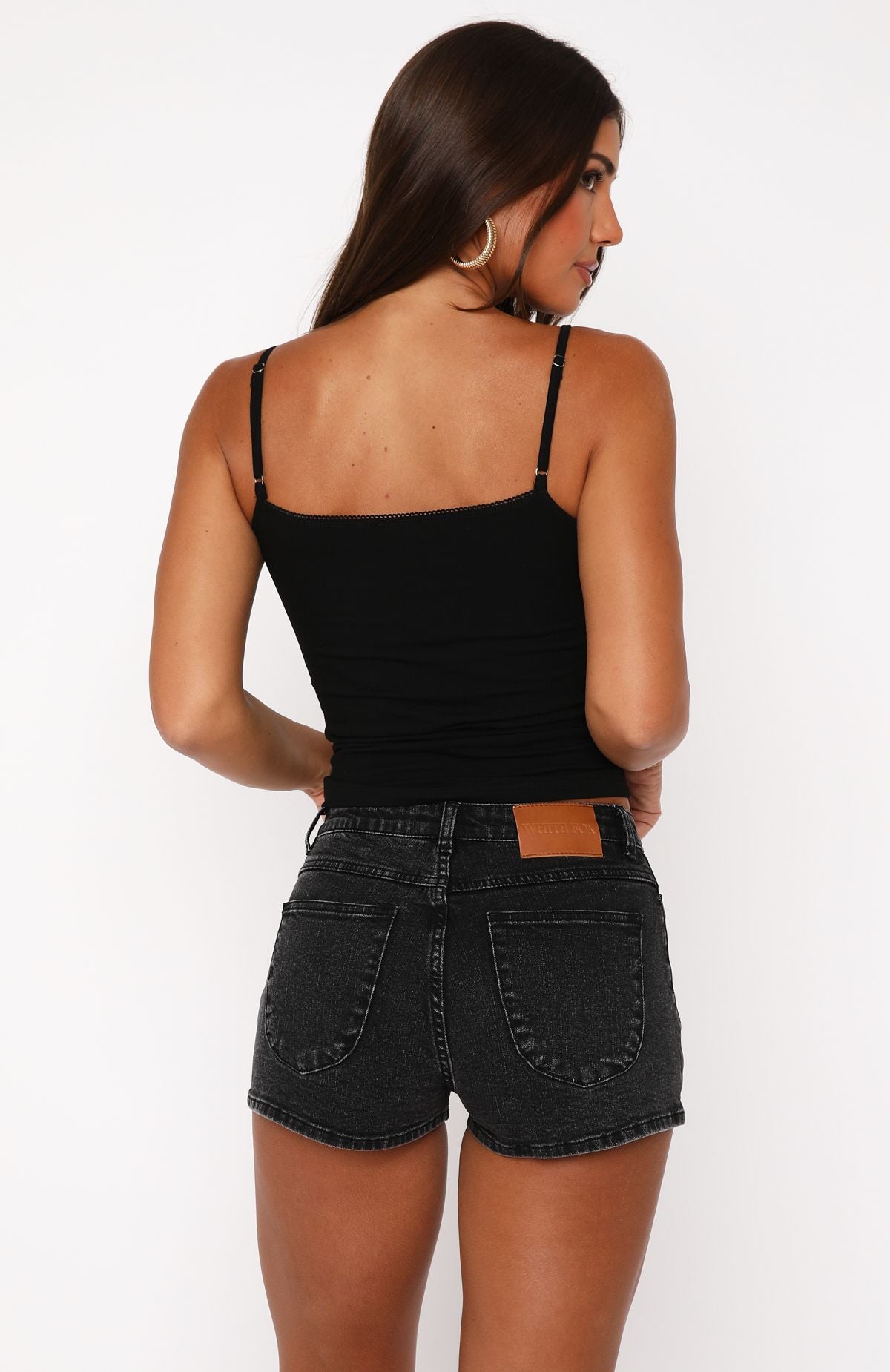 Premium Remi Denim Shorts - Black Acid Wash