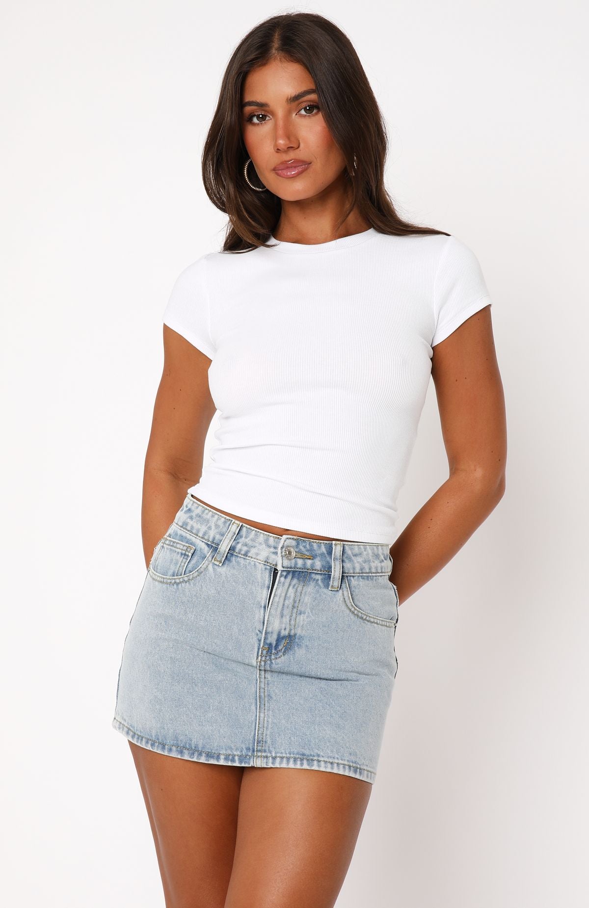 Premium Meant To Tell Ribbed Baby Tee - Ultimate White