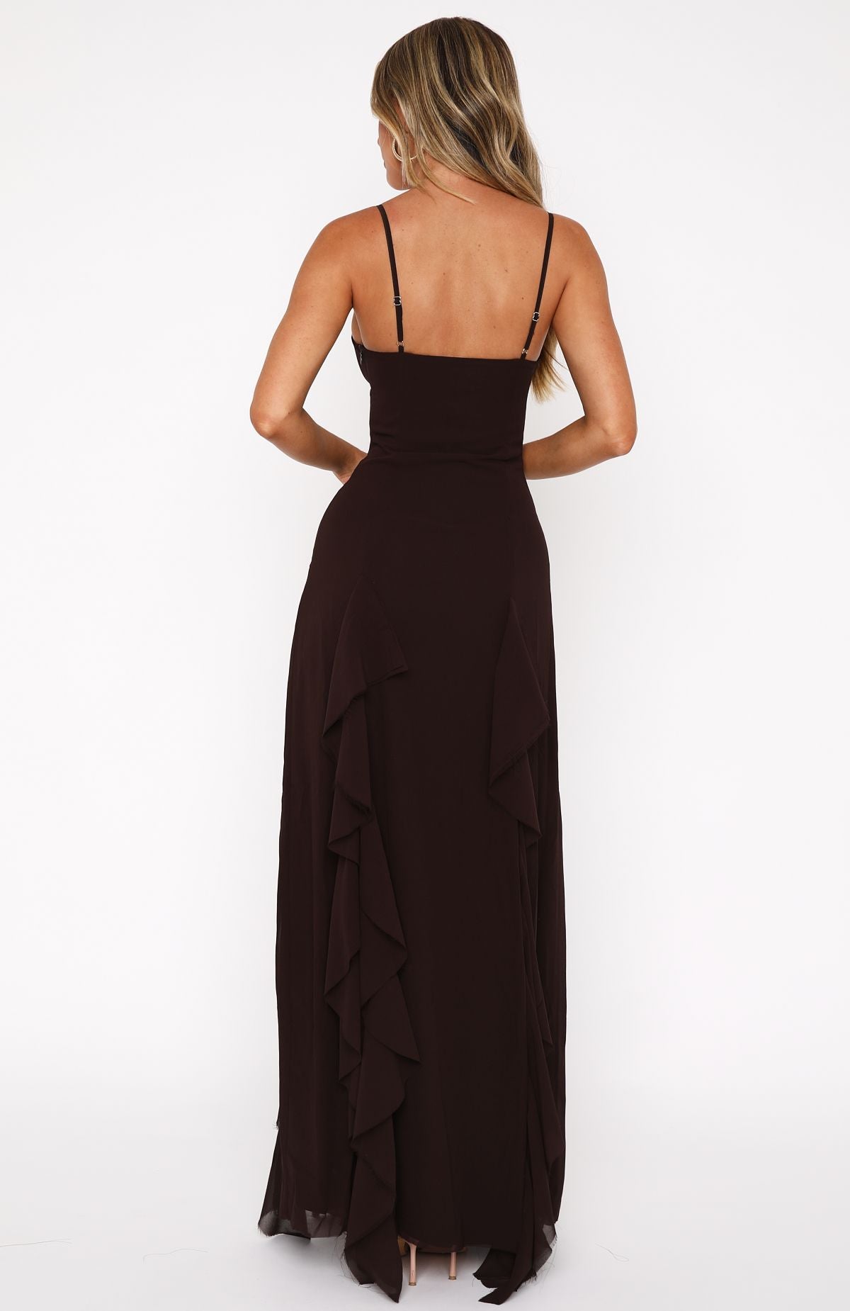 Premium Summer Solstice Maxi Dress in Luxurious Chocolate