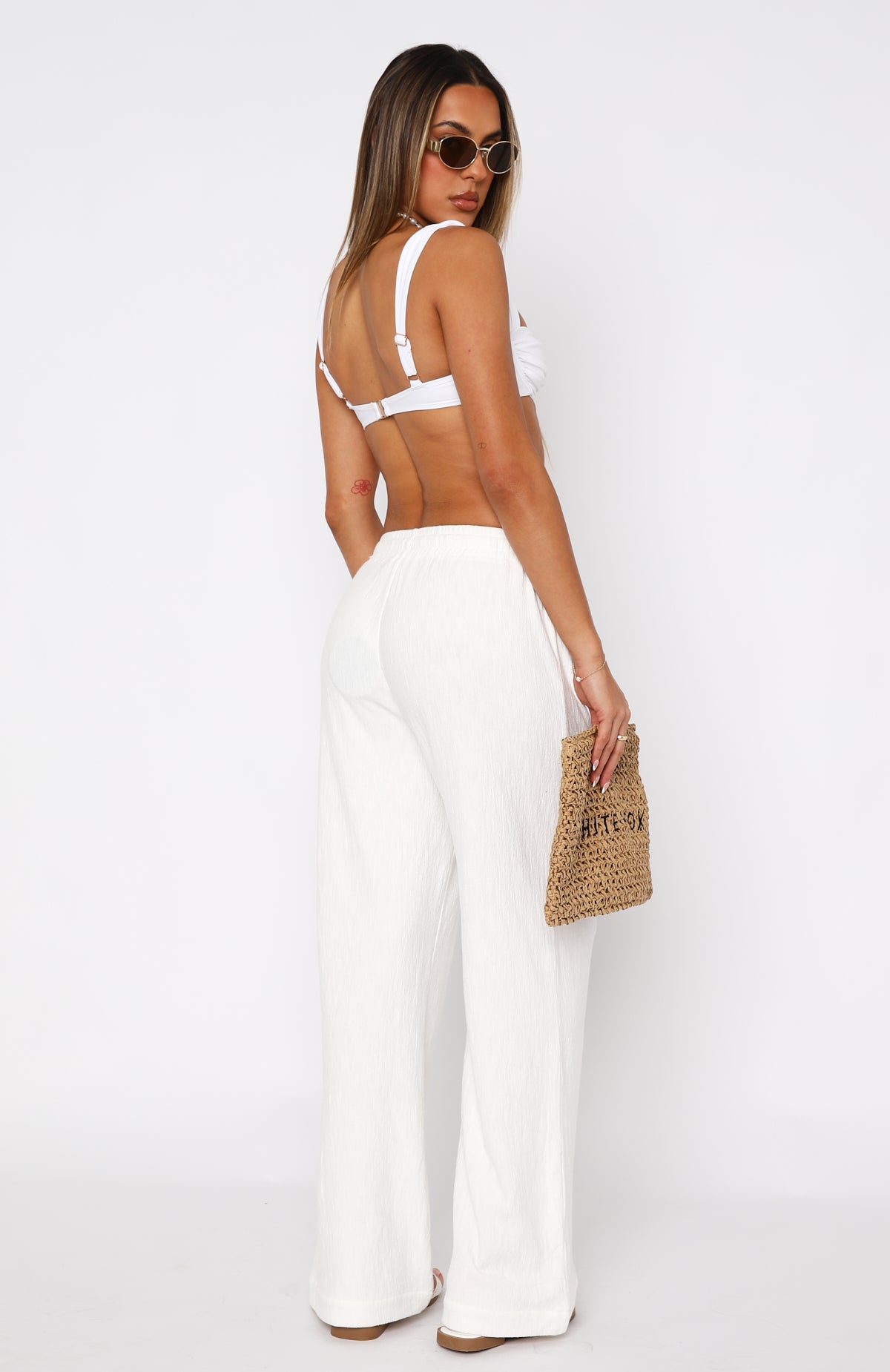 Premium Never Settle Beach Pants - White