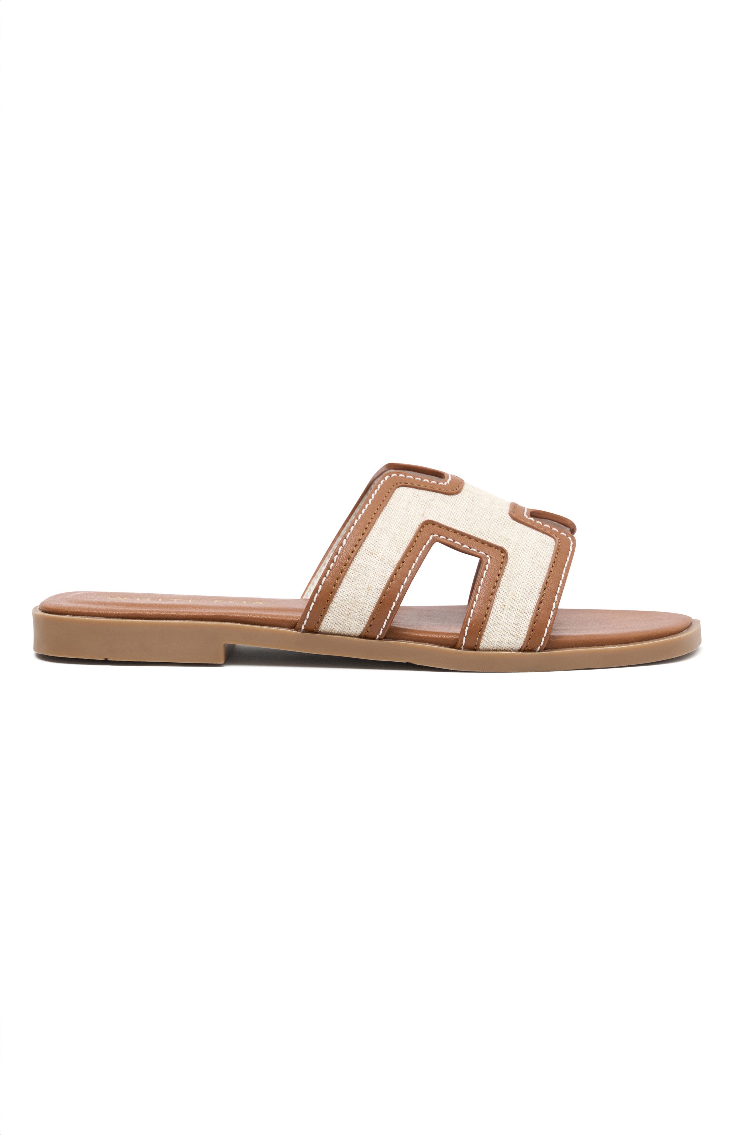 Sophia Premium Canvas Sandals - Tan/Natural