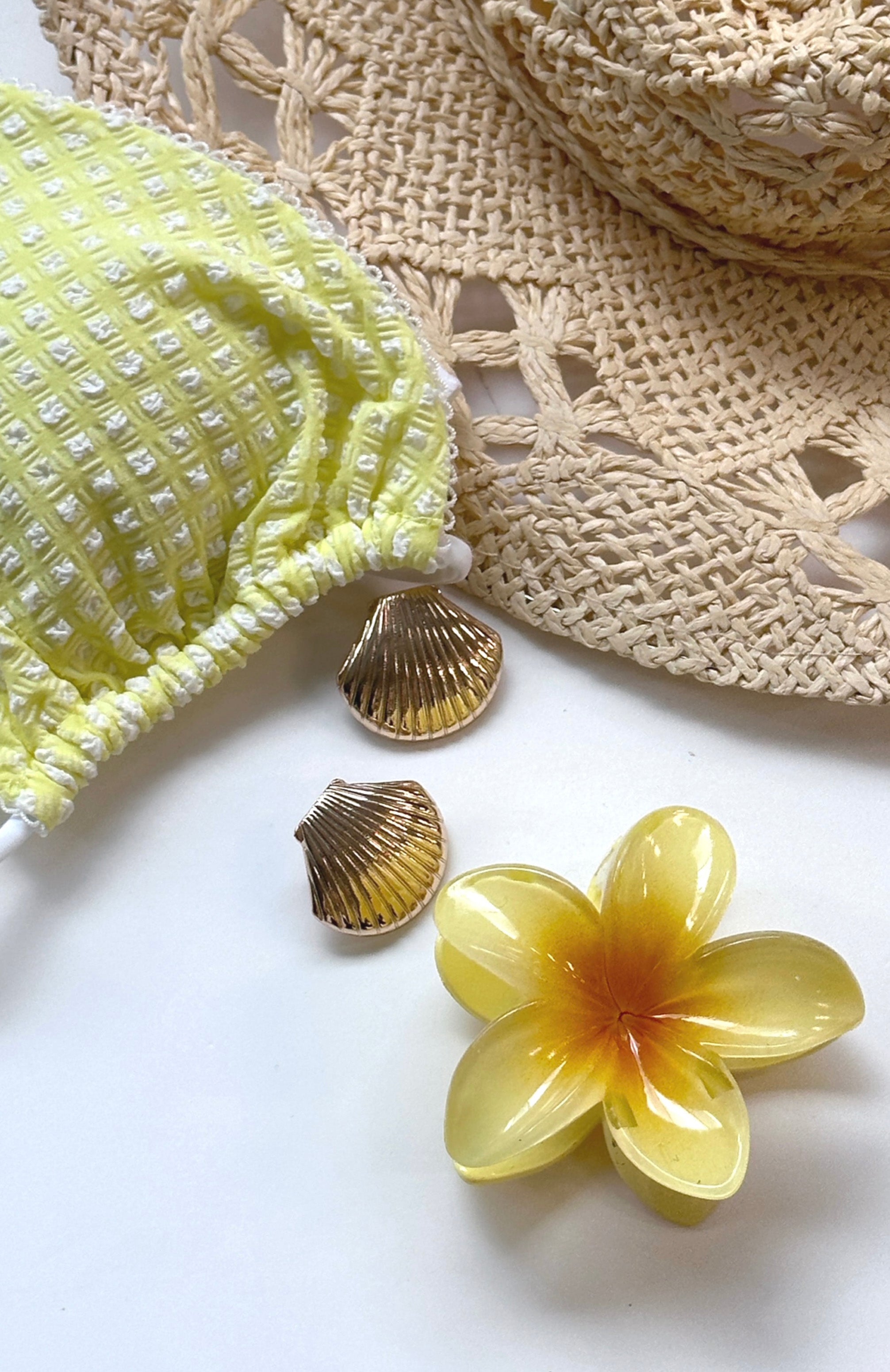 Premium Floral Charm Hair Clip - Sunny Yellow