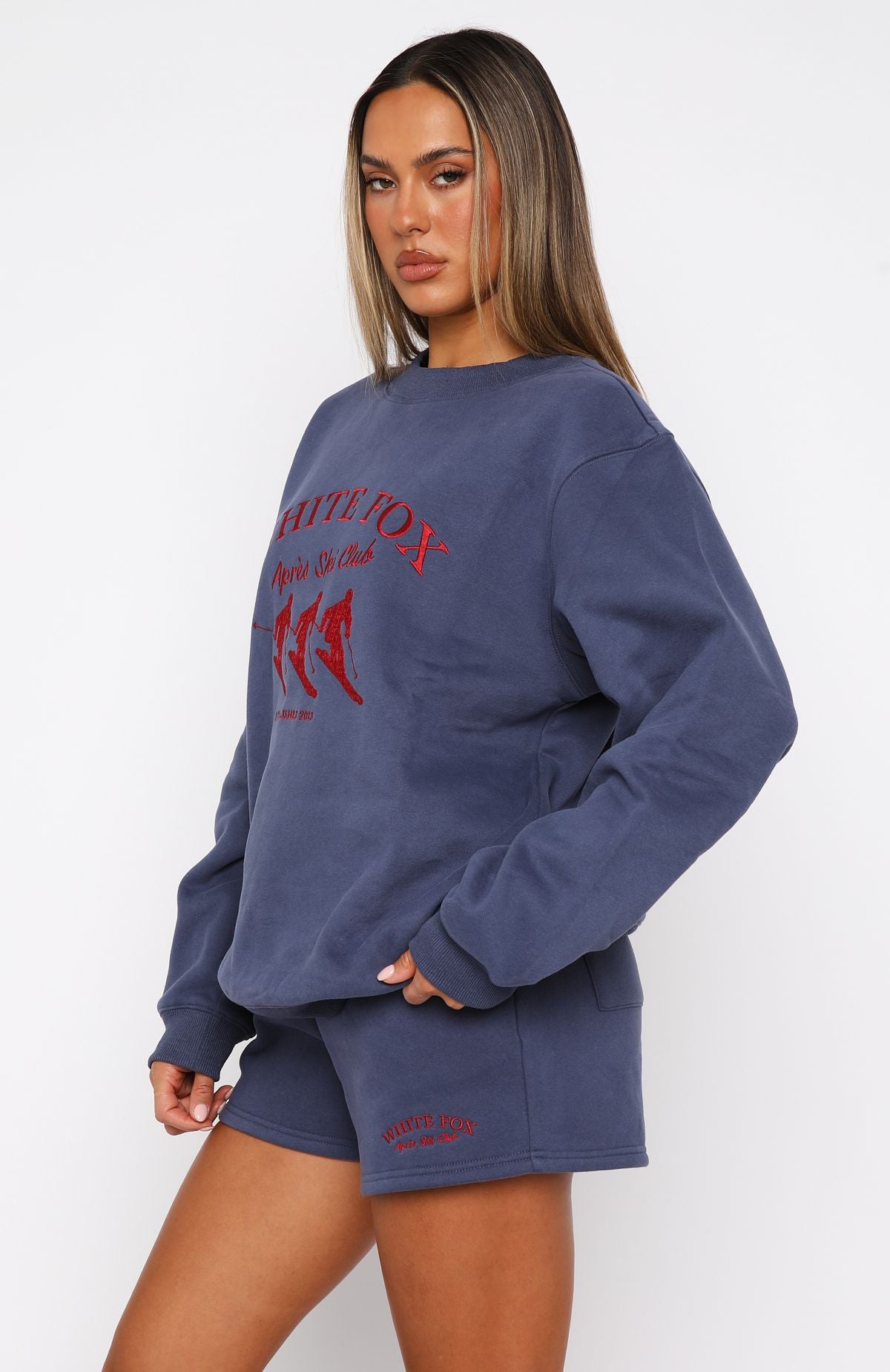 Premium Après Ski Club Oversized Sweater in Navy