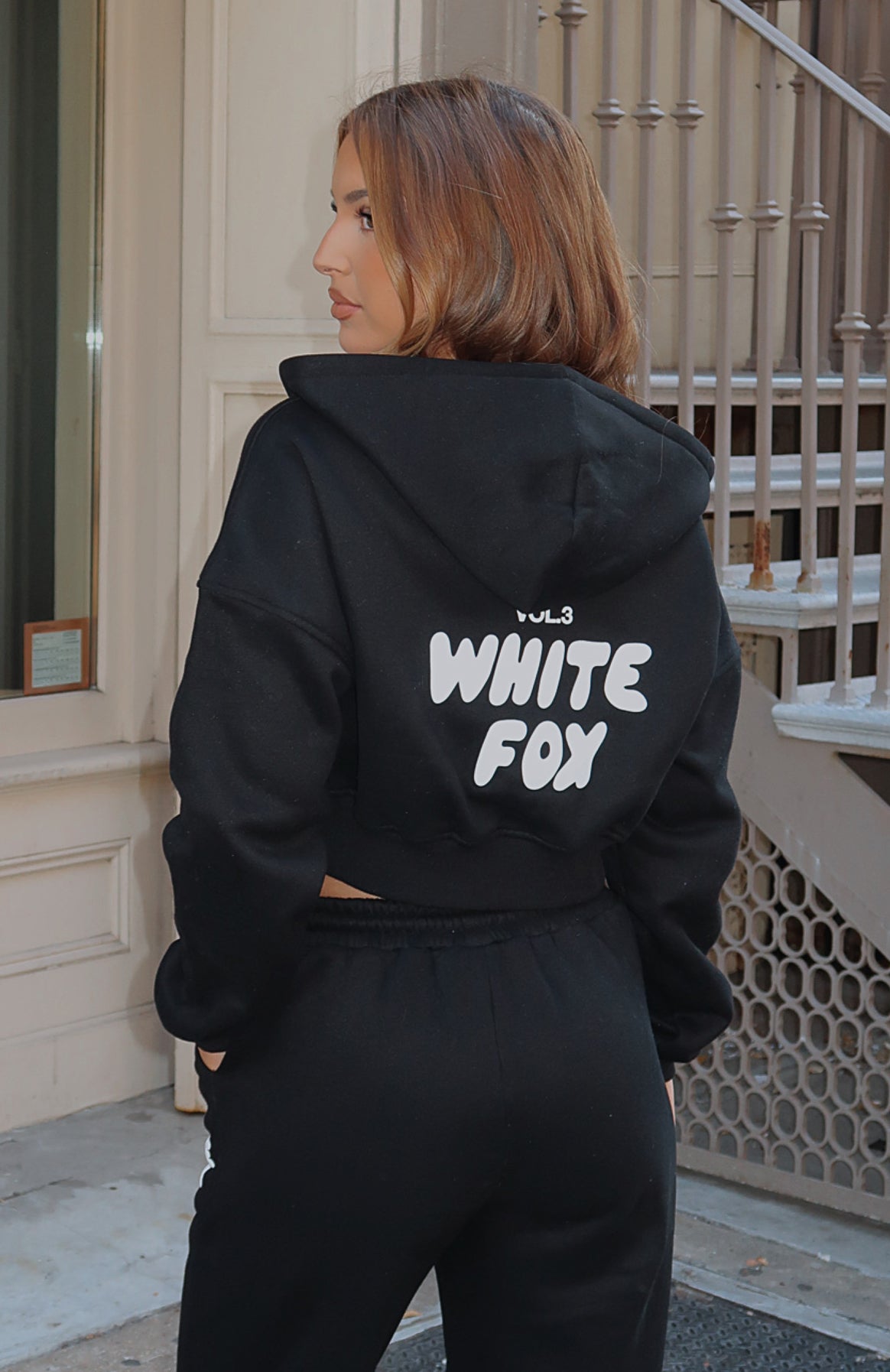 Premium Offstage Cropped Zip Hoodie - Monochrome Style