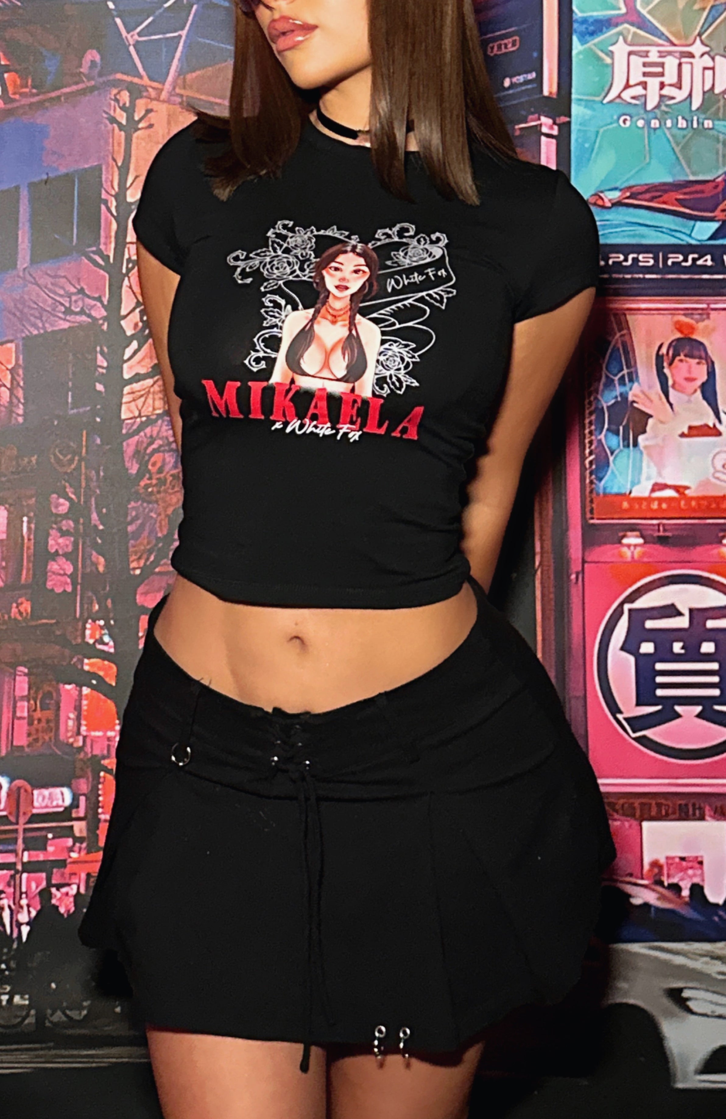 Premium Anime Mik Baby Tee - Limited Edition Black