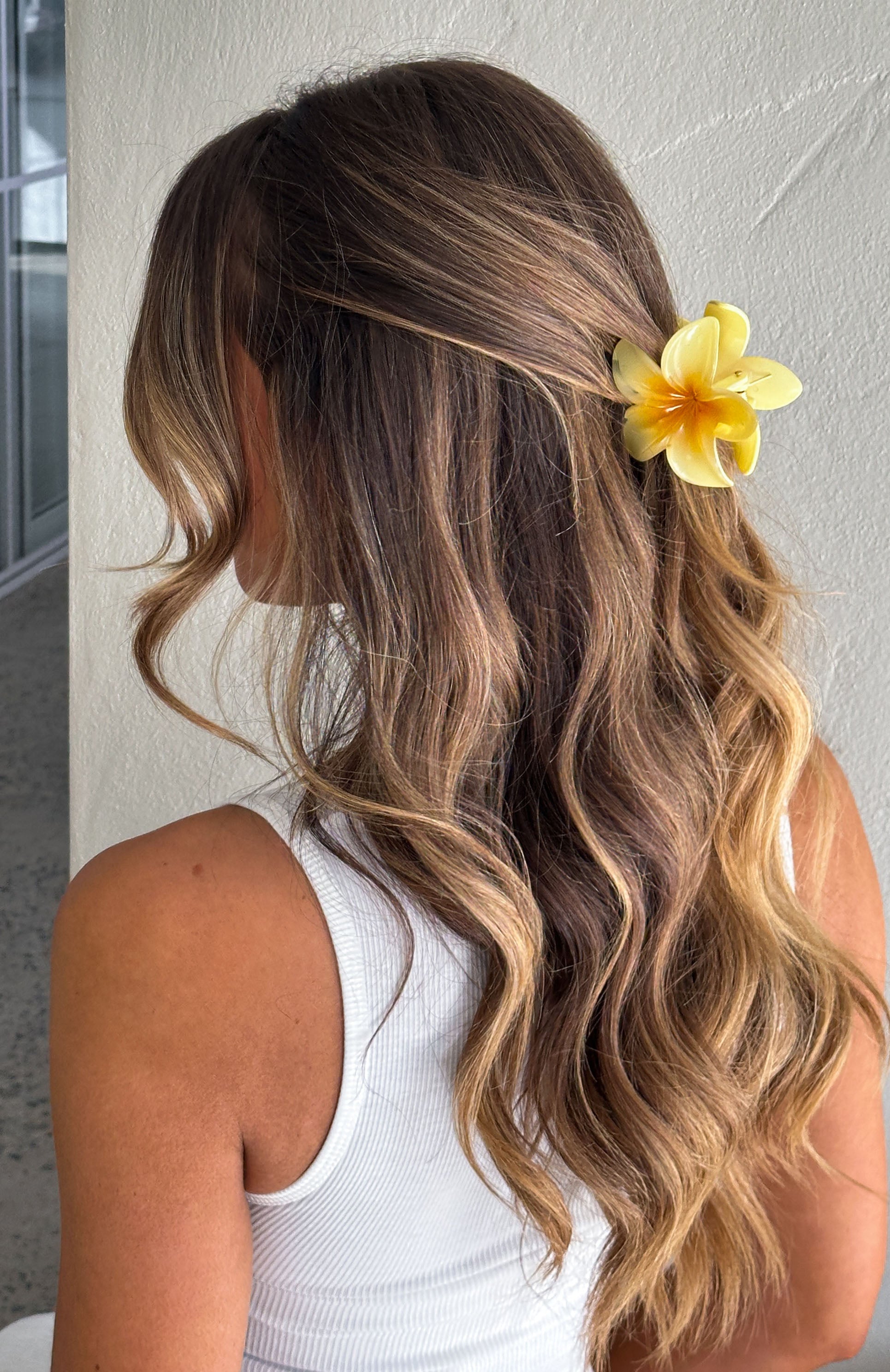 Premium Floral Charm Hair Clip - Sunny Yellow