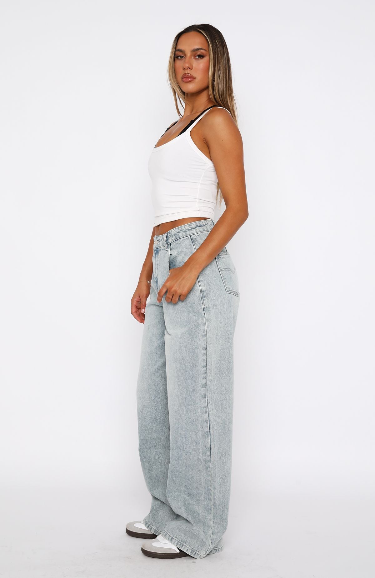 Ultimate Willow Mid Rise Wide Leg Jeans - Light Blue Acid Wash