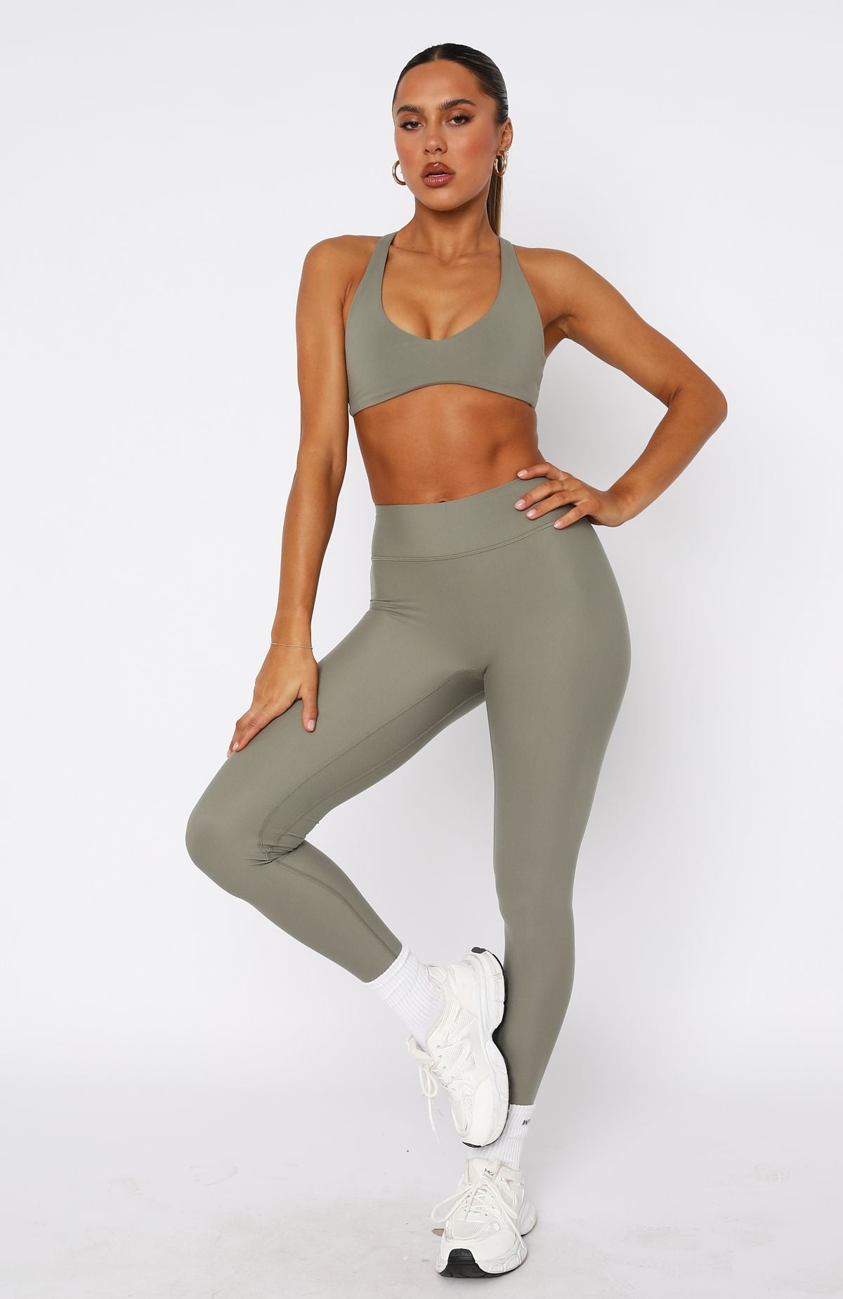 Premium Go Getter High Waisted Leggings - Olive Green