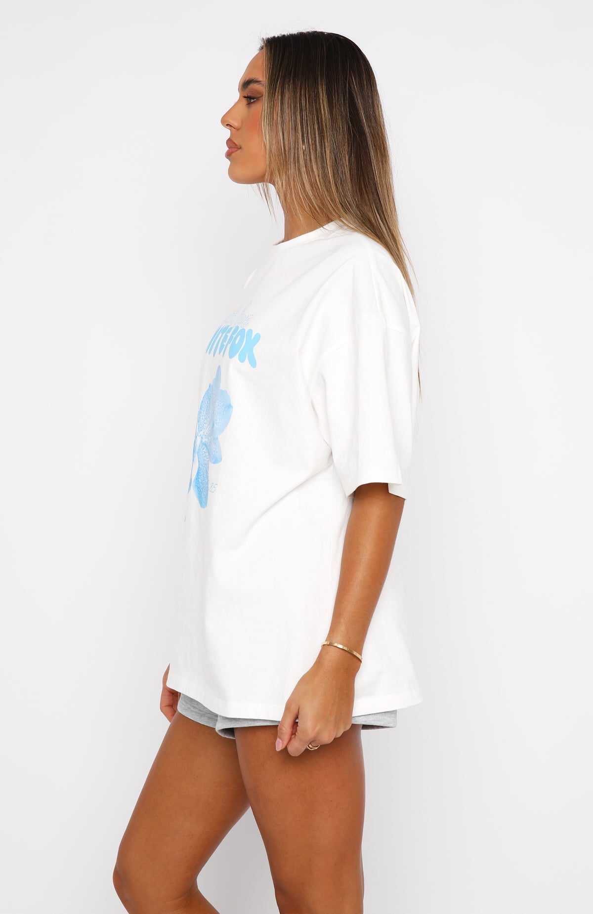 Premium With Love Forever Oversized Tee - White/Blue