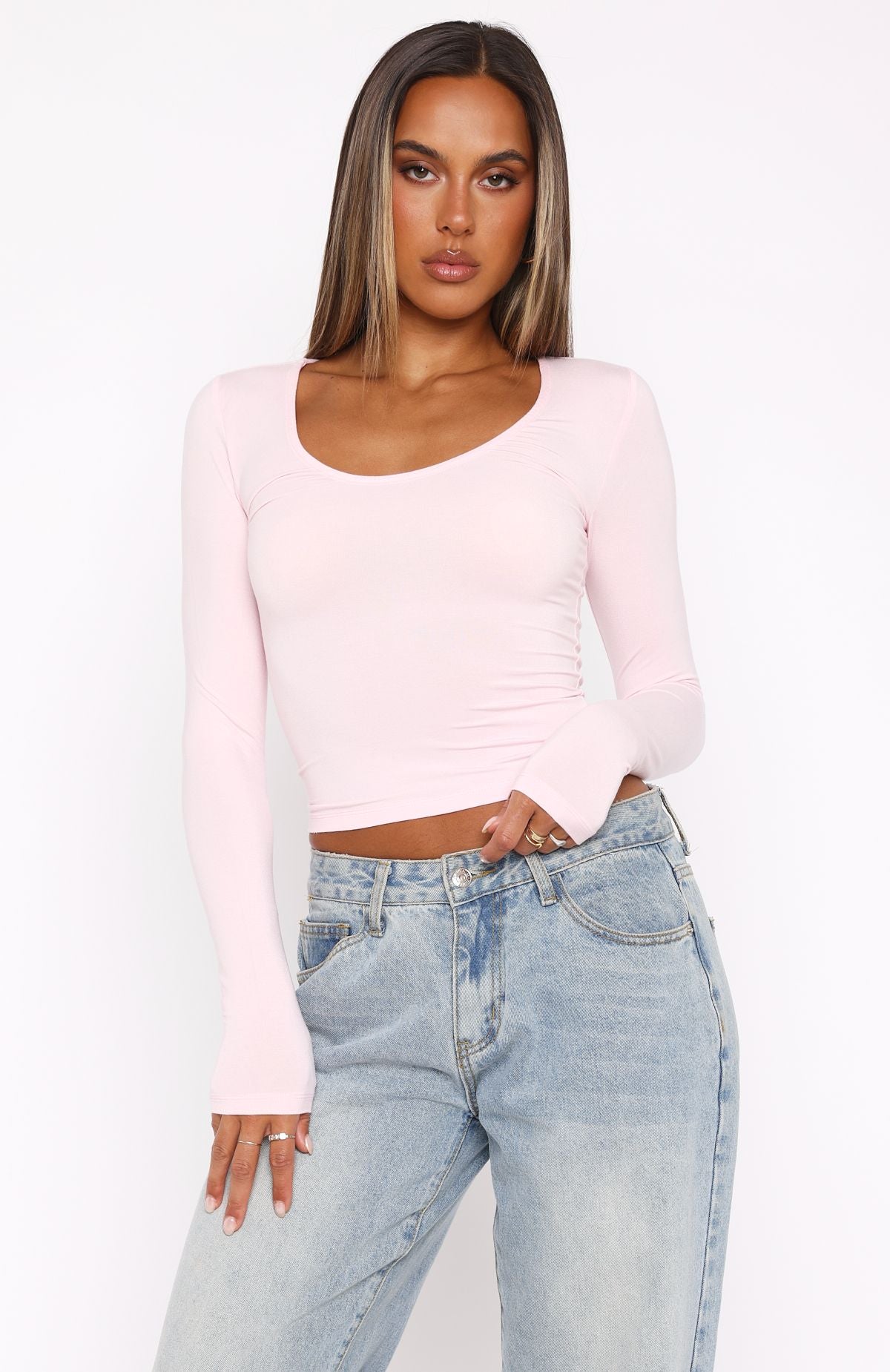 Premium Long Sleeve Top in Baby Pink | Ultimate Comfort & Style