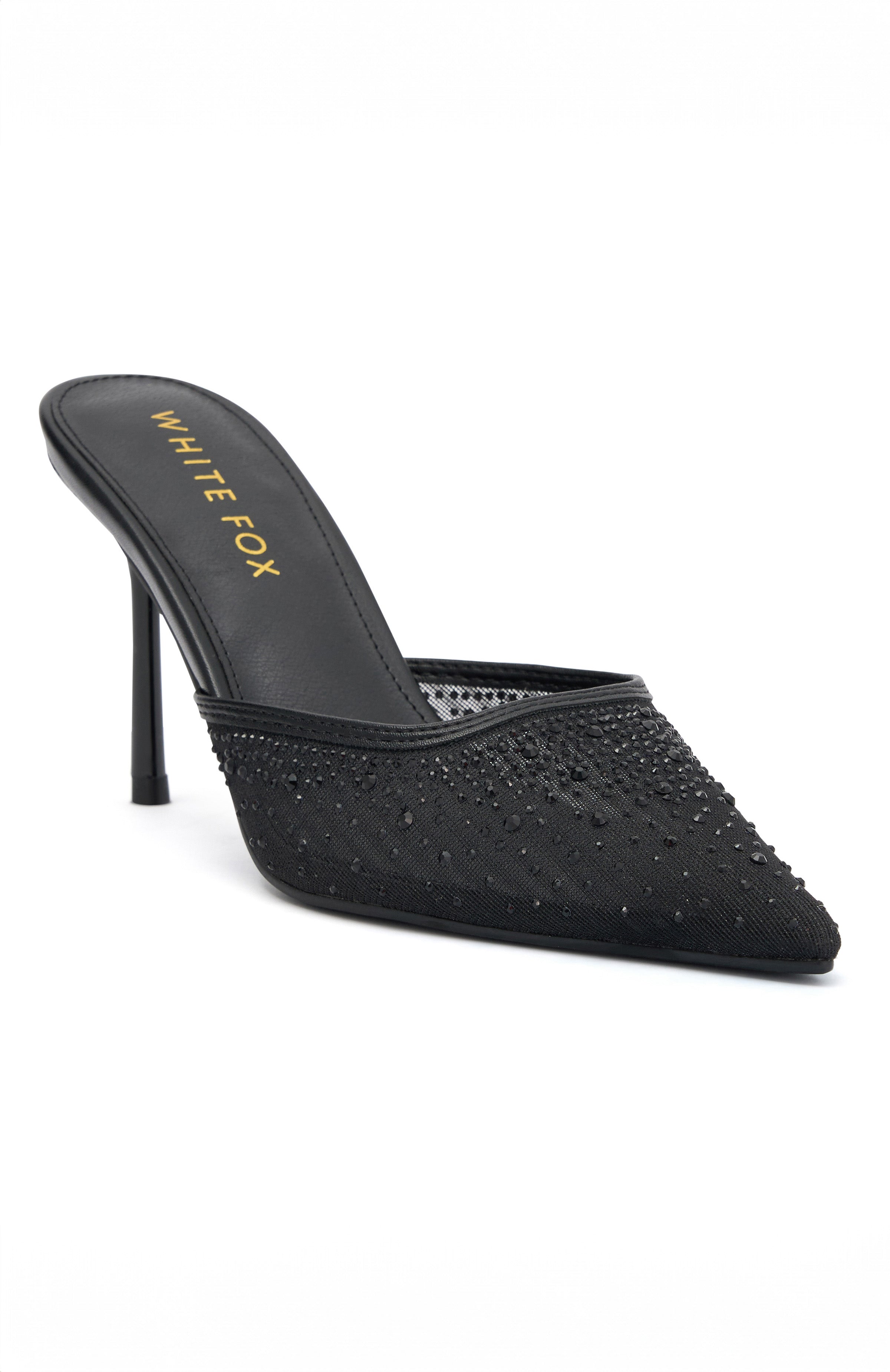 Premium Tammy Mules - Black Diamante Elegance