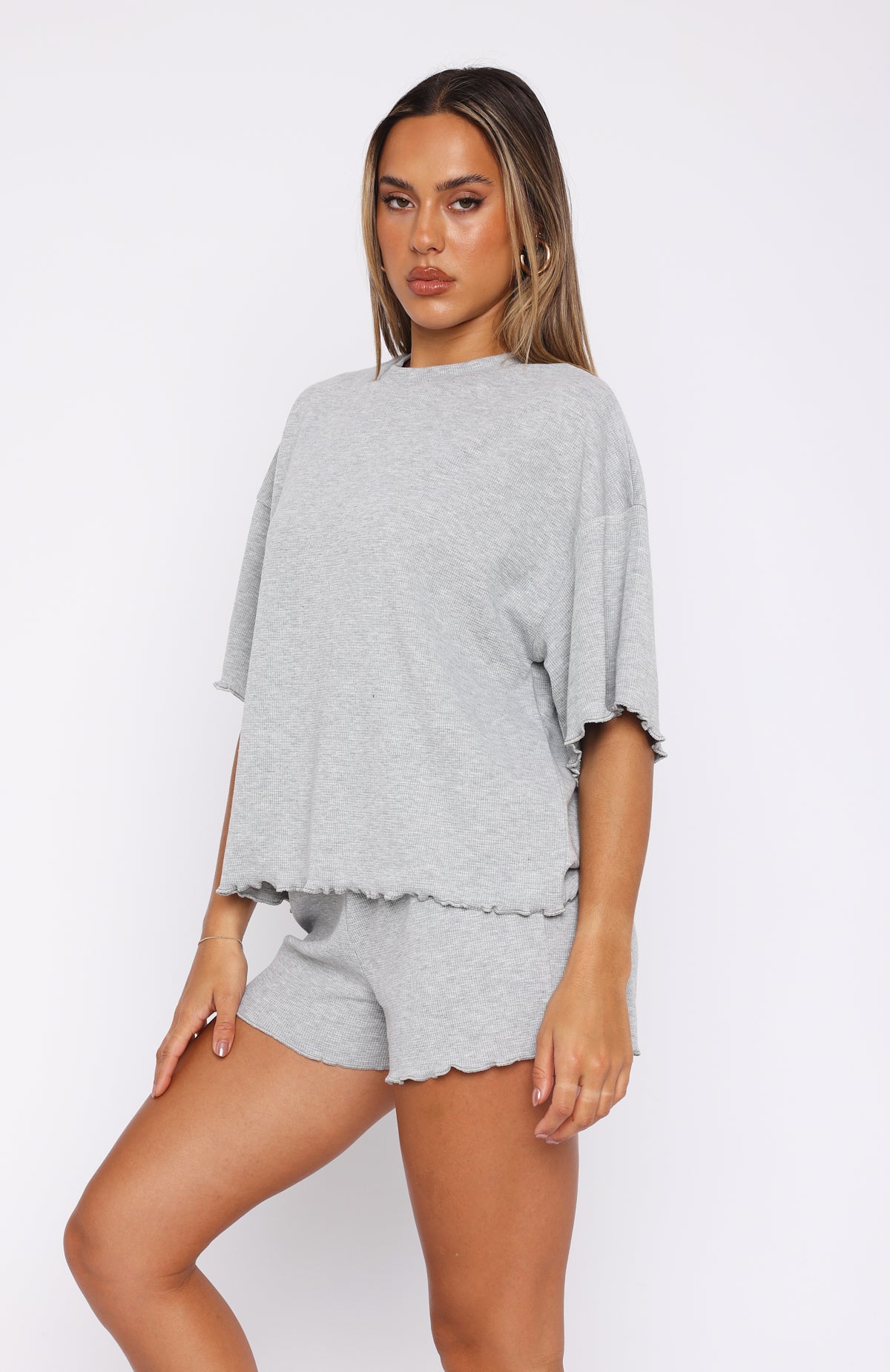 Premium Grey Marle Relaxed Fit Pyjama Top