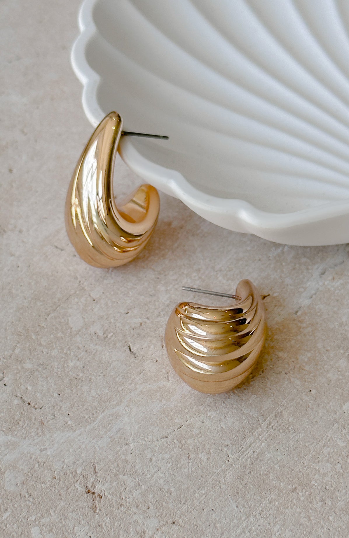 Premium Misha Gold Teardrop Earrings