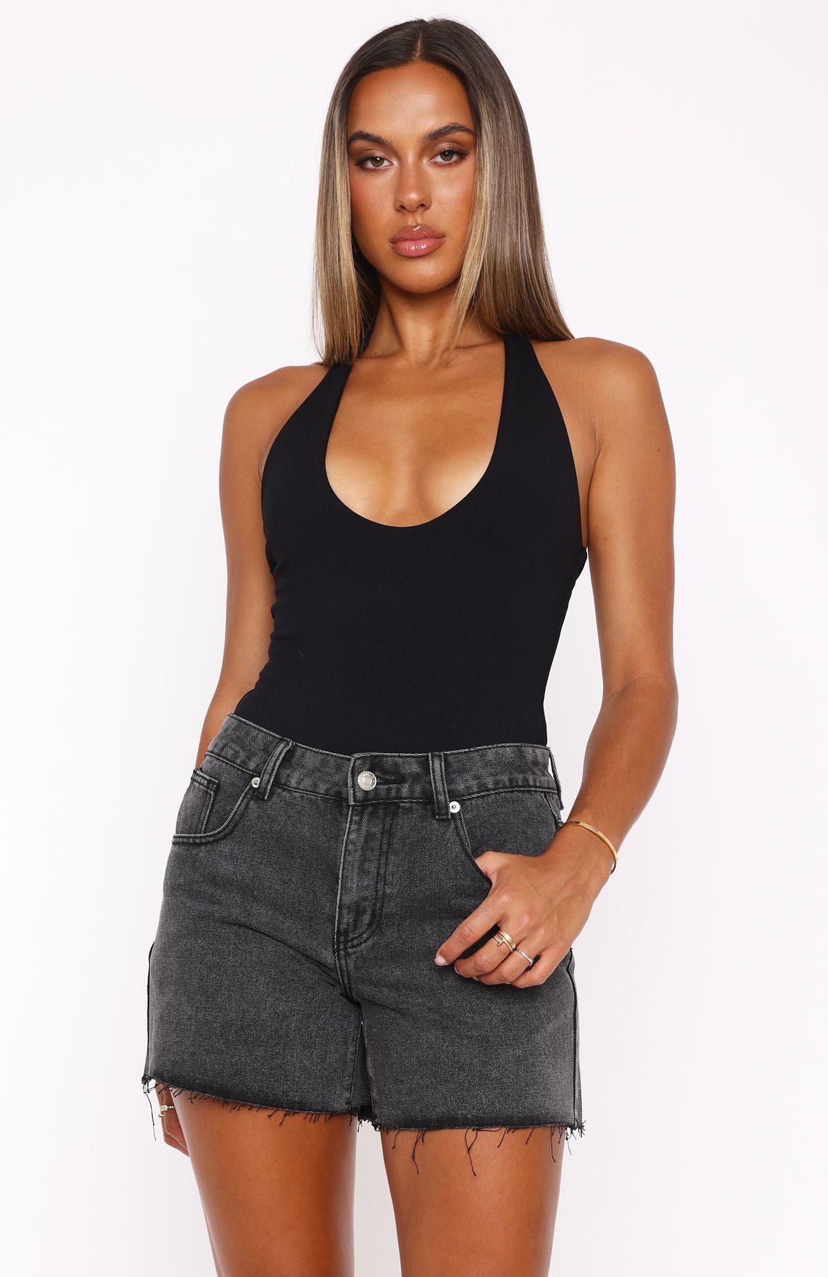 Ultimate Halter Bodysuit - Sleek Black