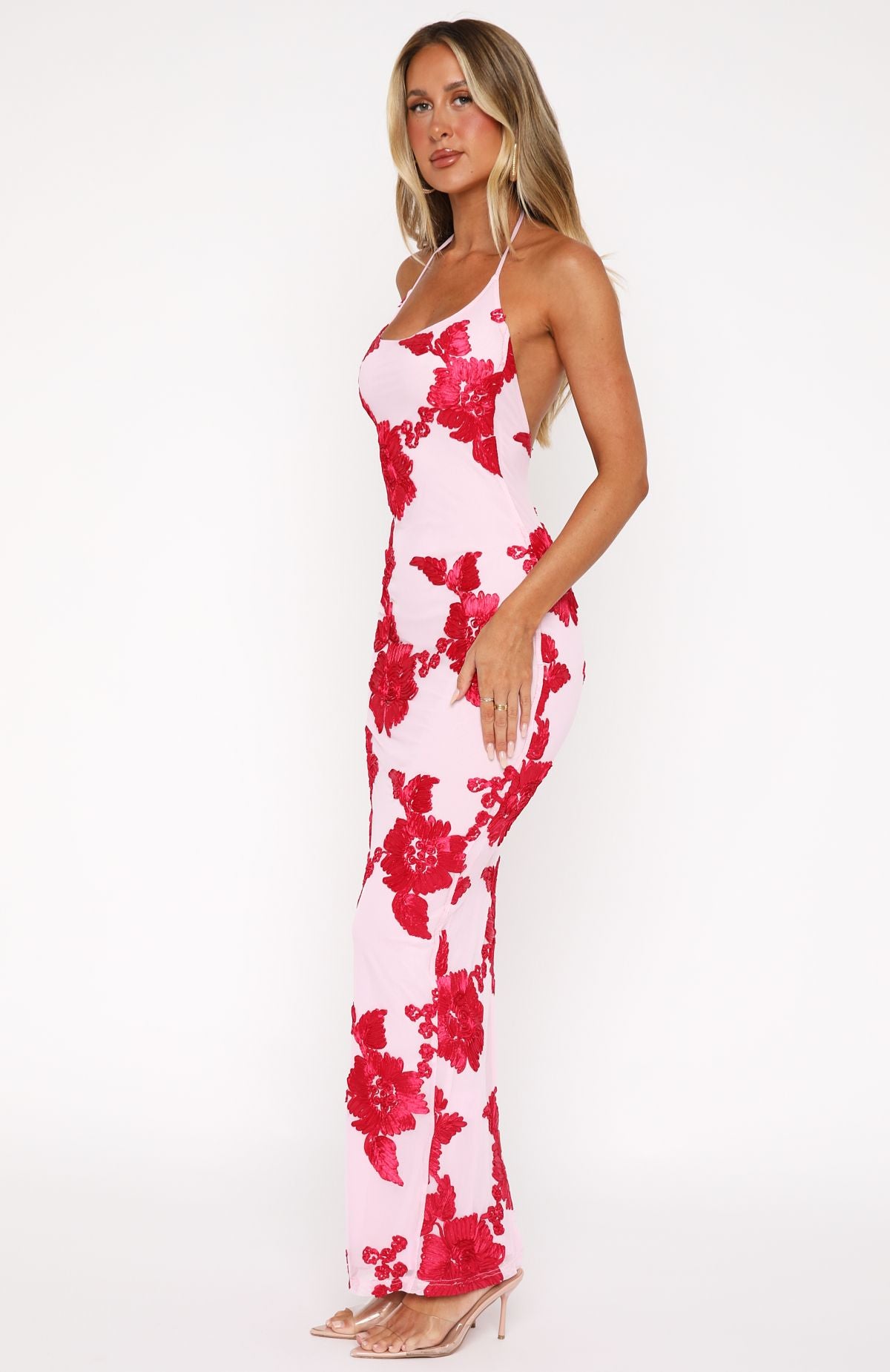 Premium Summer Glam Maxi Dress - Soft Pink