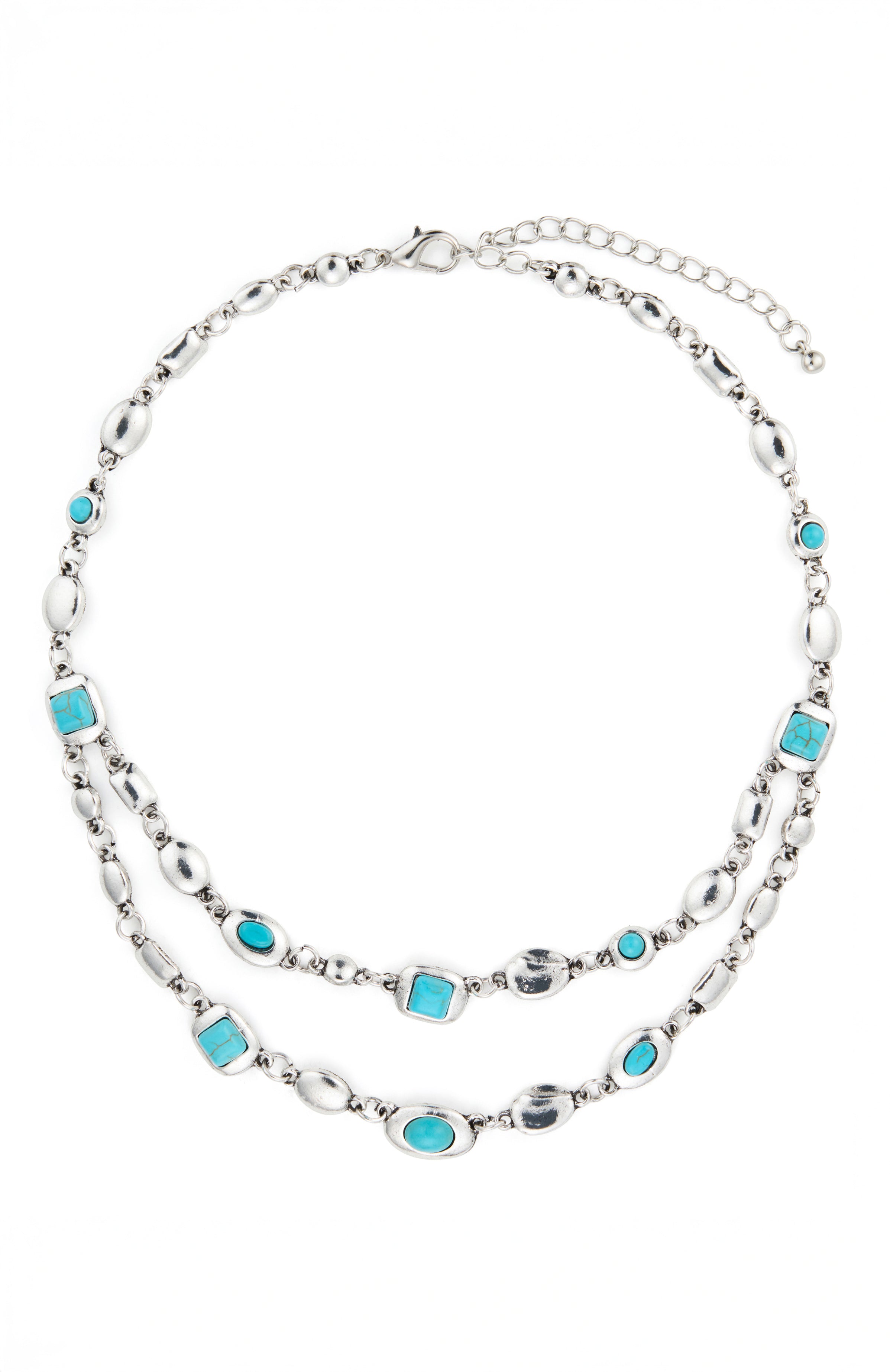 Premium Valda Necklace – Silver & Turquoise Elegance