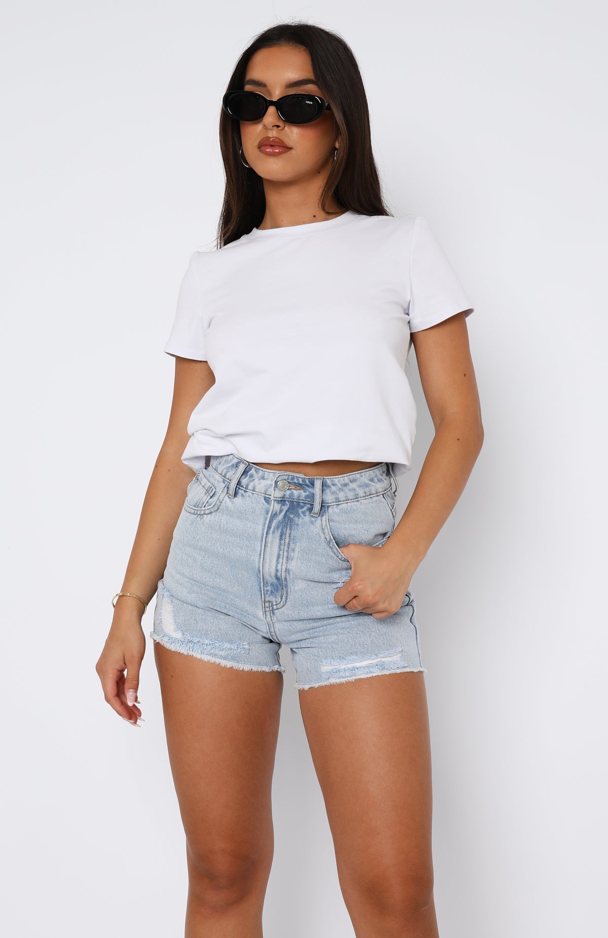 Premium Powder Blue Wash Denim Shorts - Ultimate Weekend Style