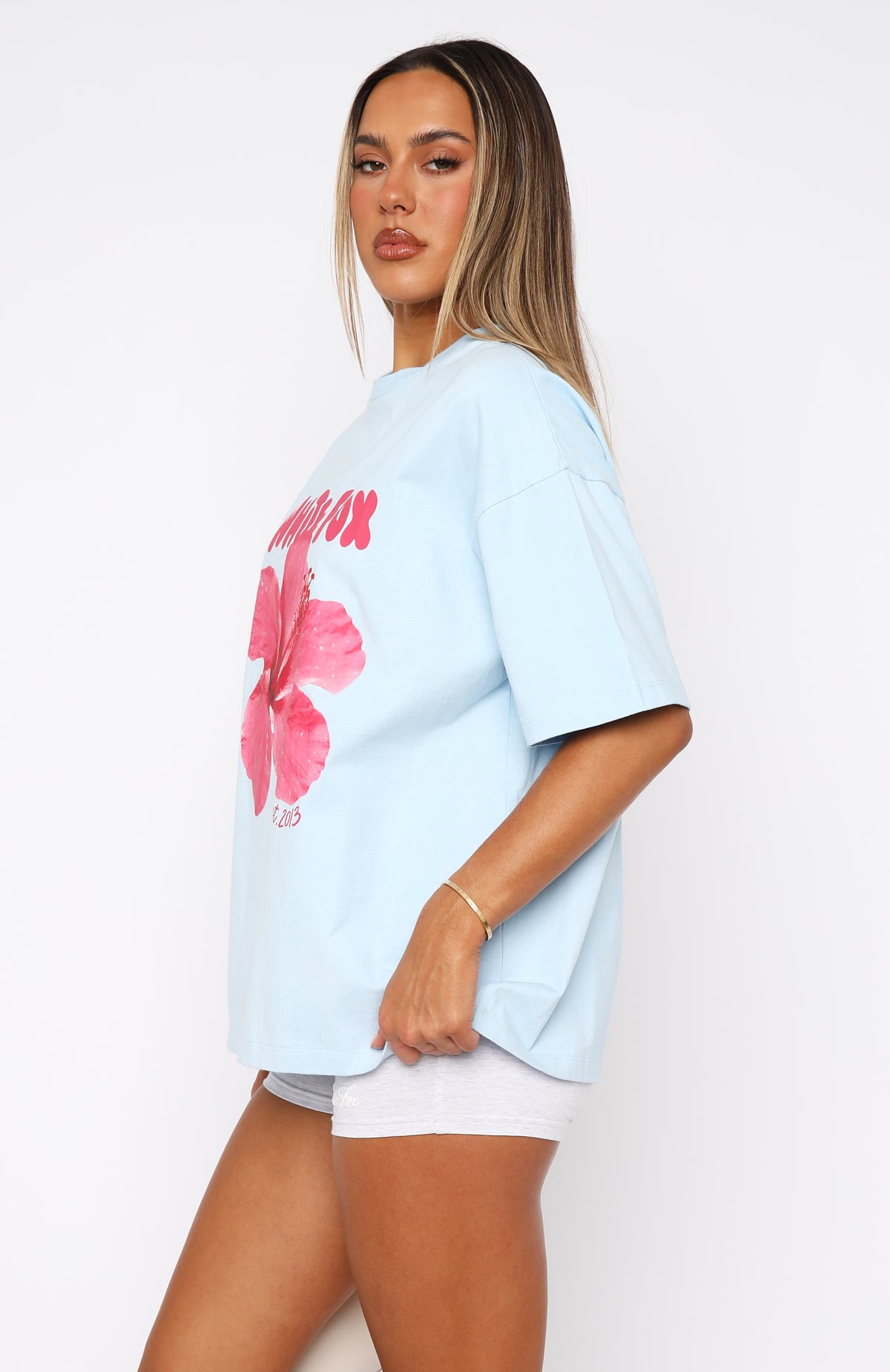 Premium Oversized Love & Romance Tee in Baby Blue