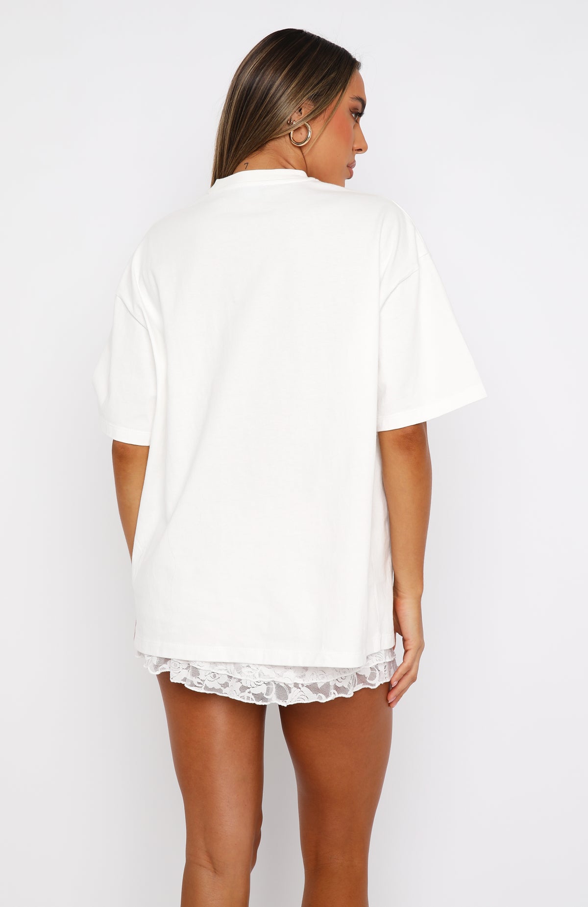 Premium Oversized Cotton Tee - With Love In The Moment (White)