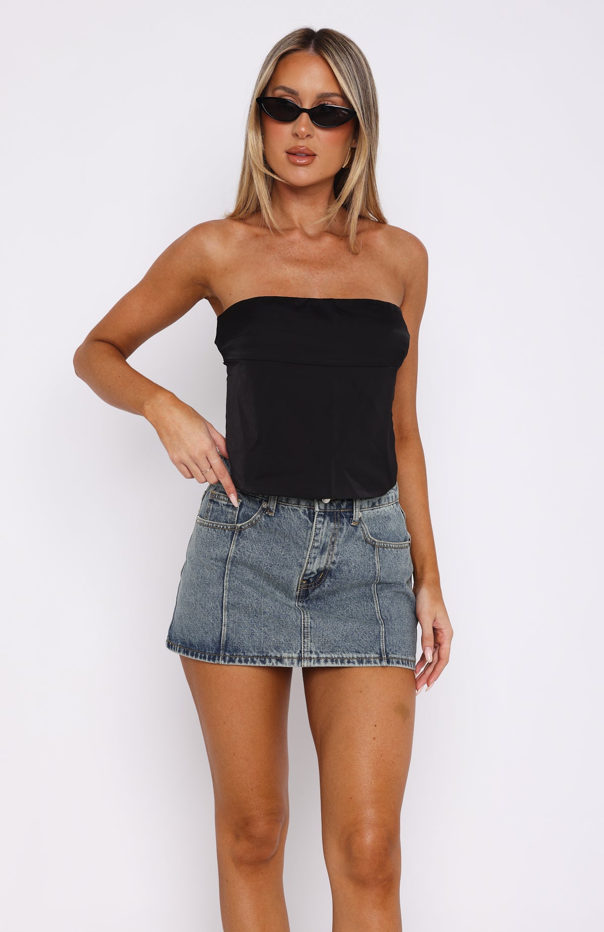 Premium Denim Mini Skirt - Brown & Blue | Ultimate Style Upgrade