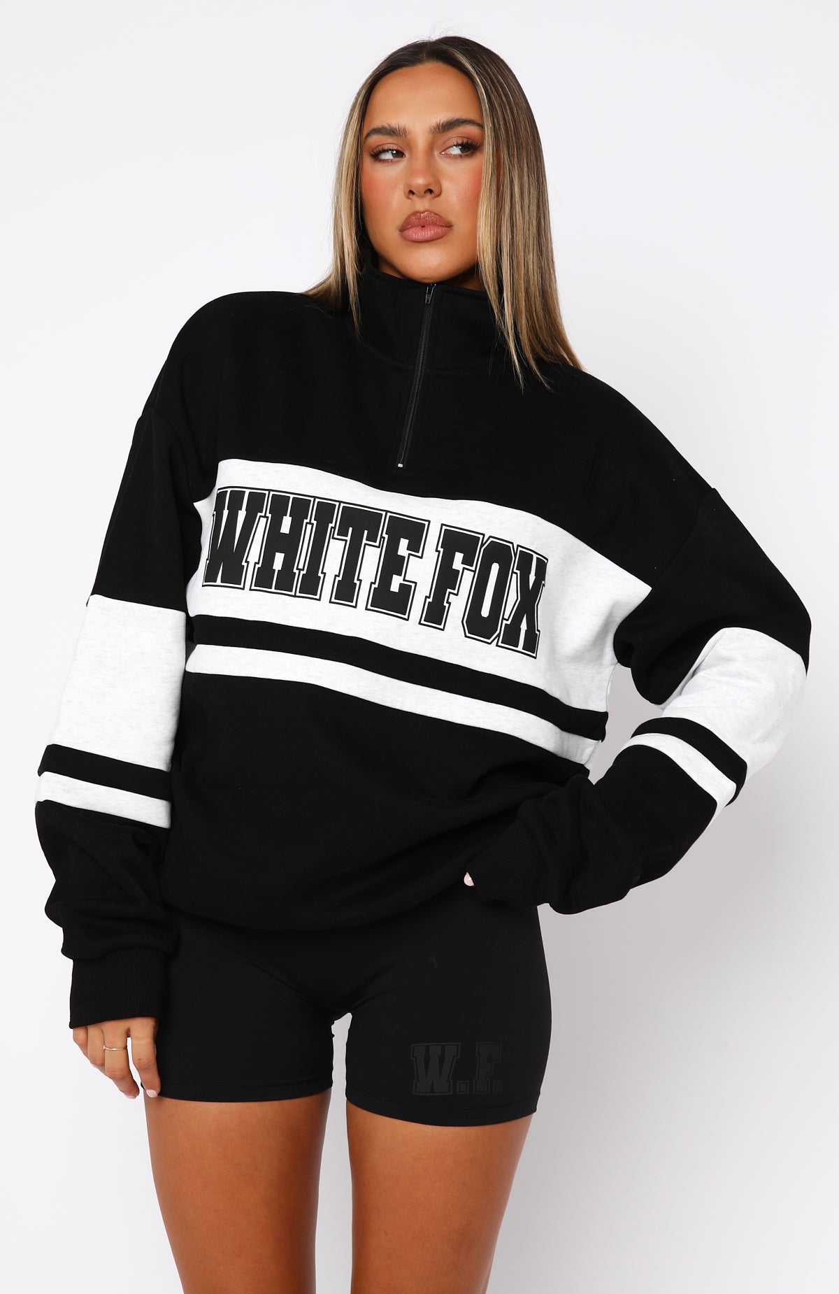 Ultimate Decade Classics Varsity Zip-Up Sweater - Black/Grey Marle