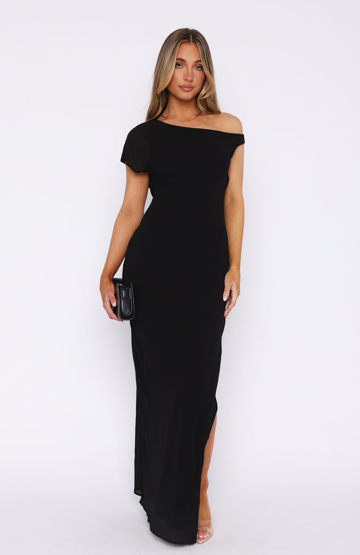 Ultimate Black Maxi Dress - Premium One Shoulder Design