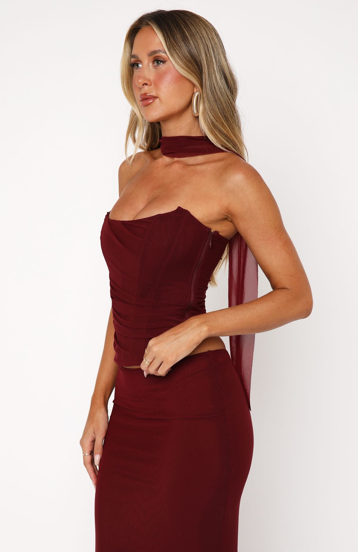 Ultimate Strapless Bustier in Burgundy - Lovers Lane Collection