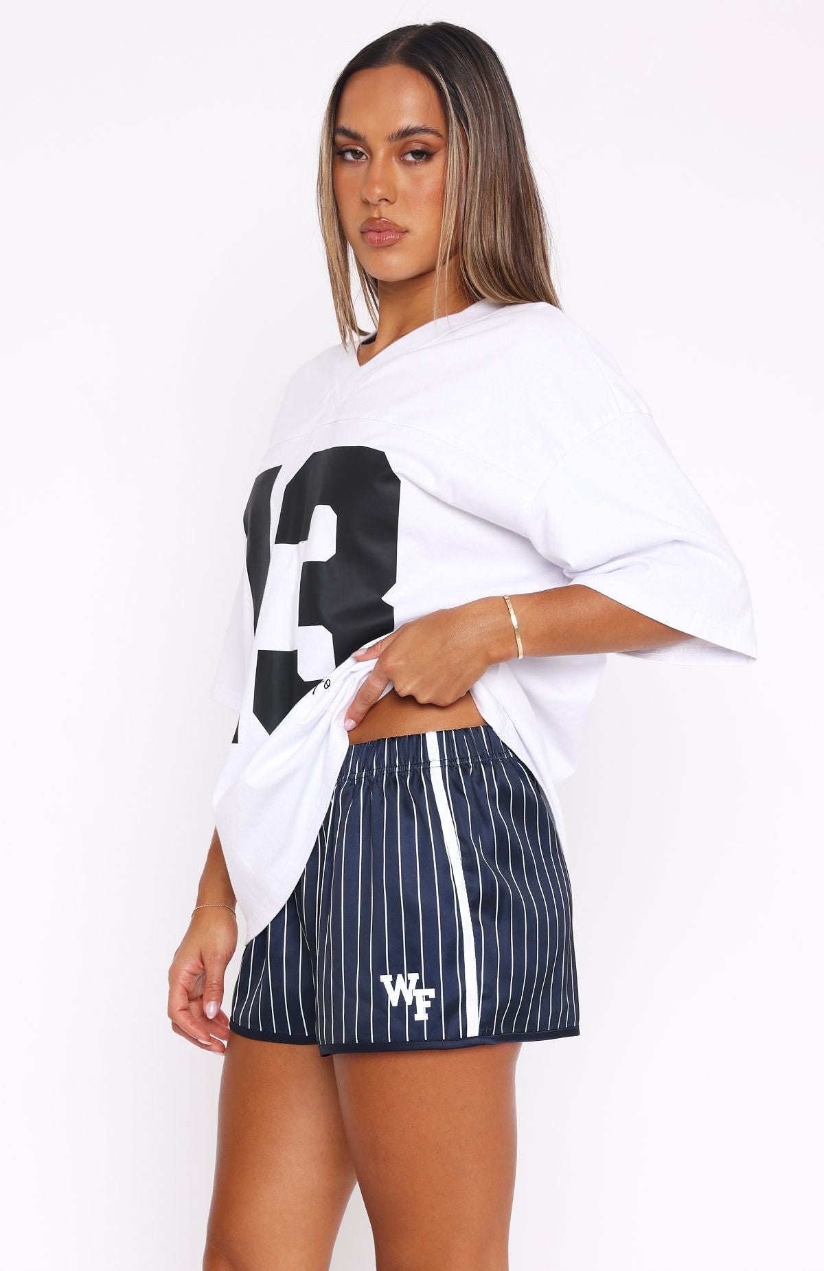 Premium Navy Stripe Street Style Shorts