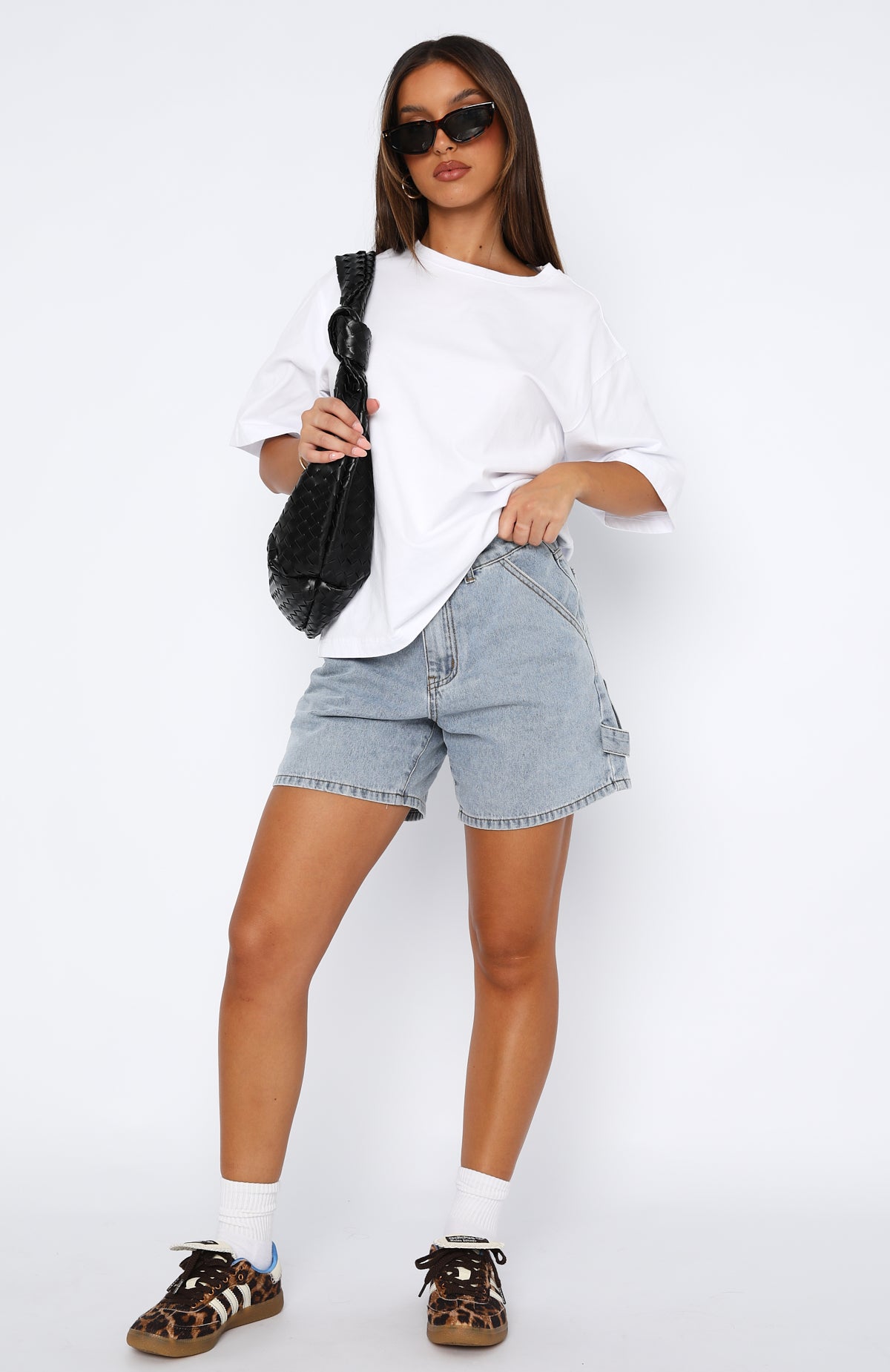 Premium Light Blue Denim Shorts - Time Well Spent Collection