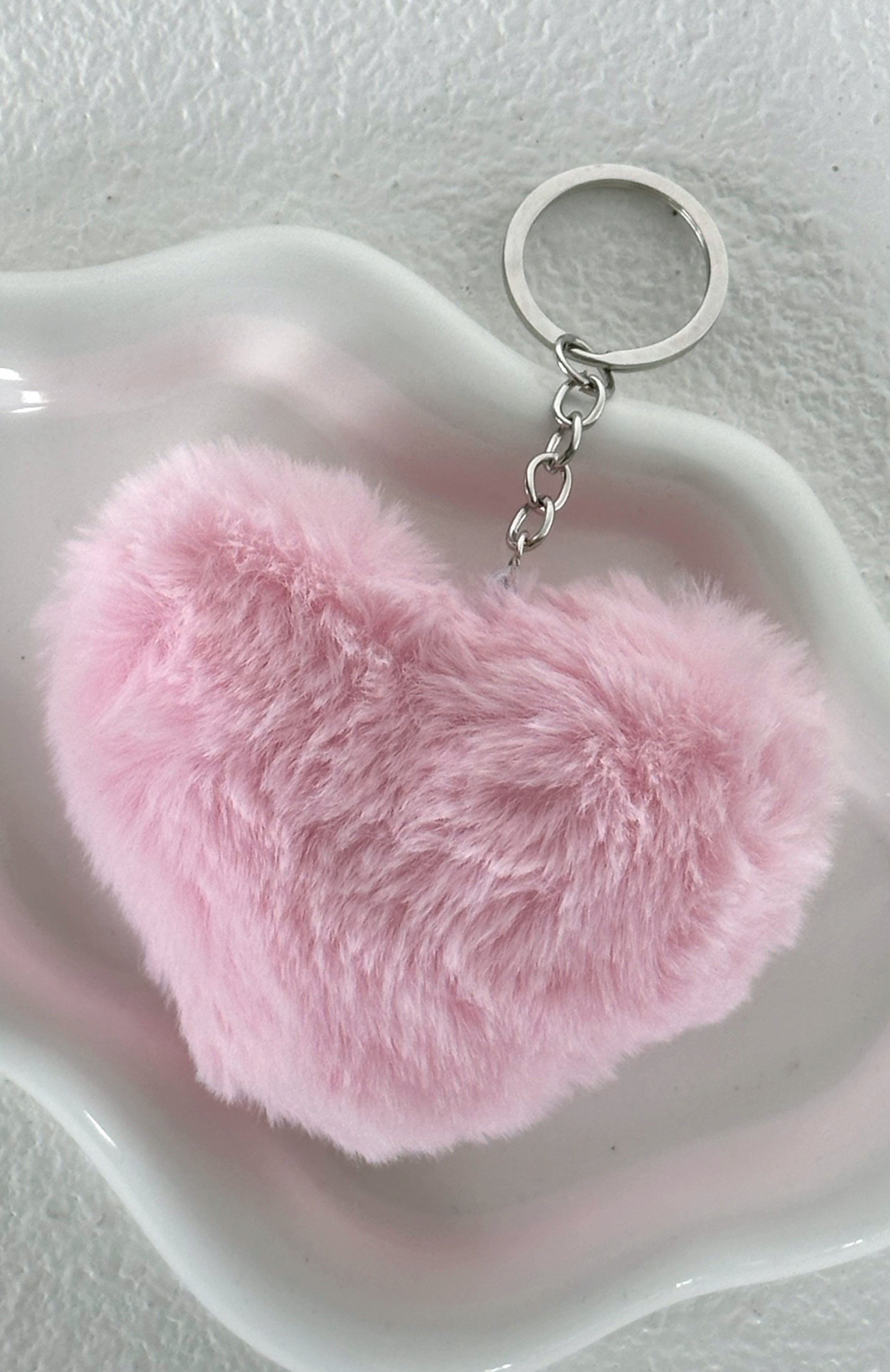 Premium Jaxon Heart Key Ring in Baby Pink