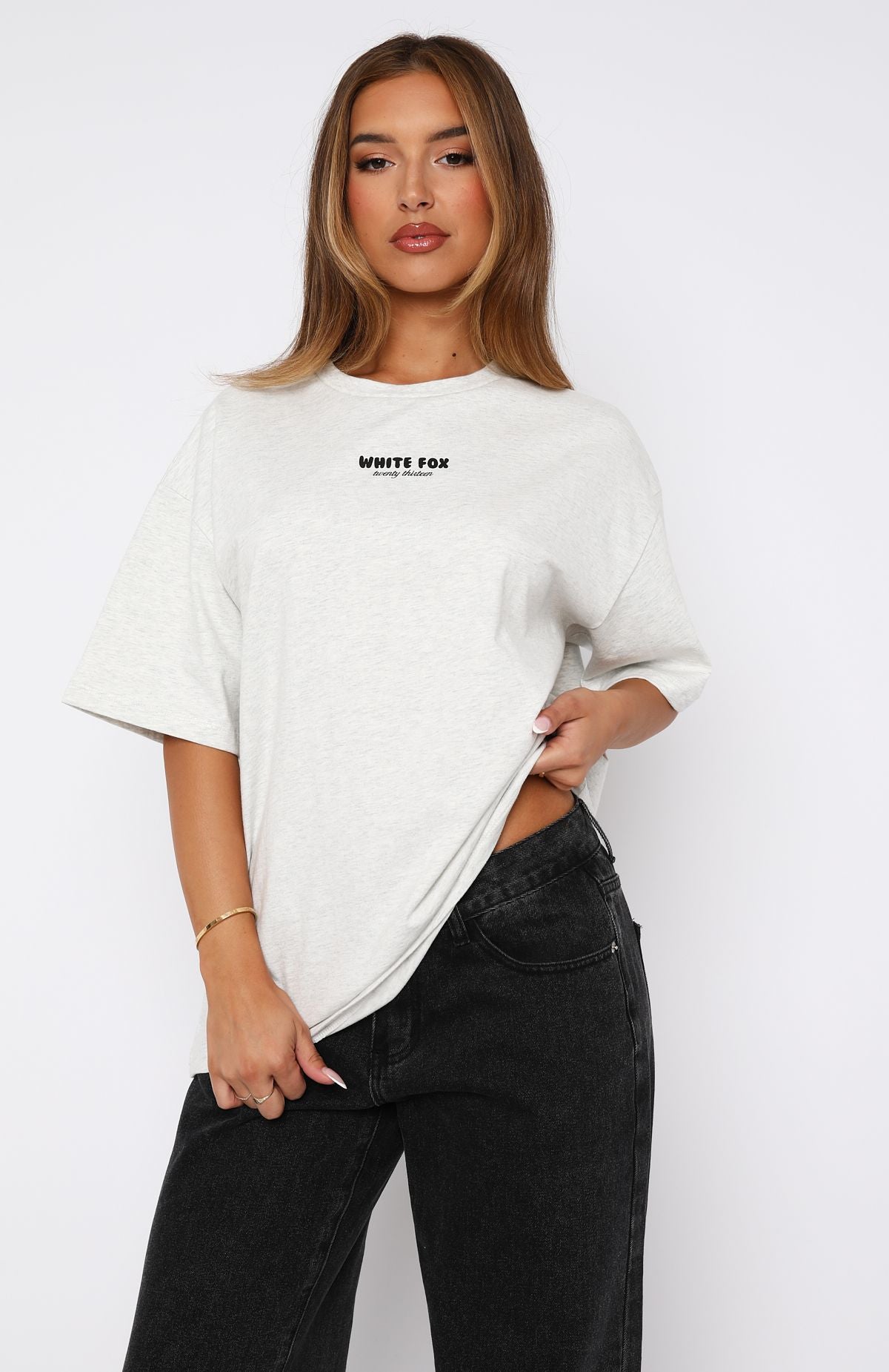 Premium Oversized Cotton Tee - Grey Marle