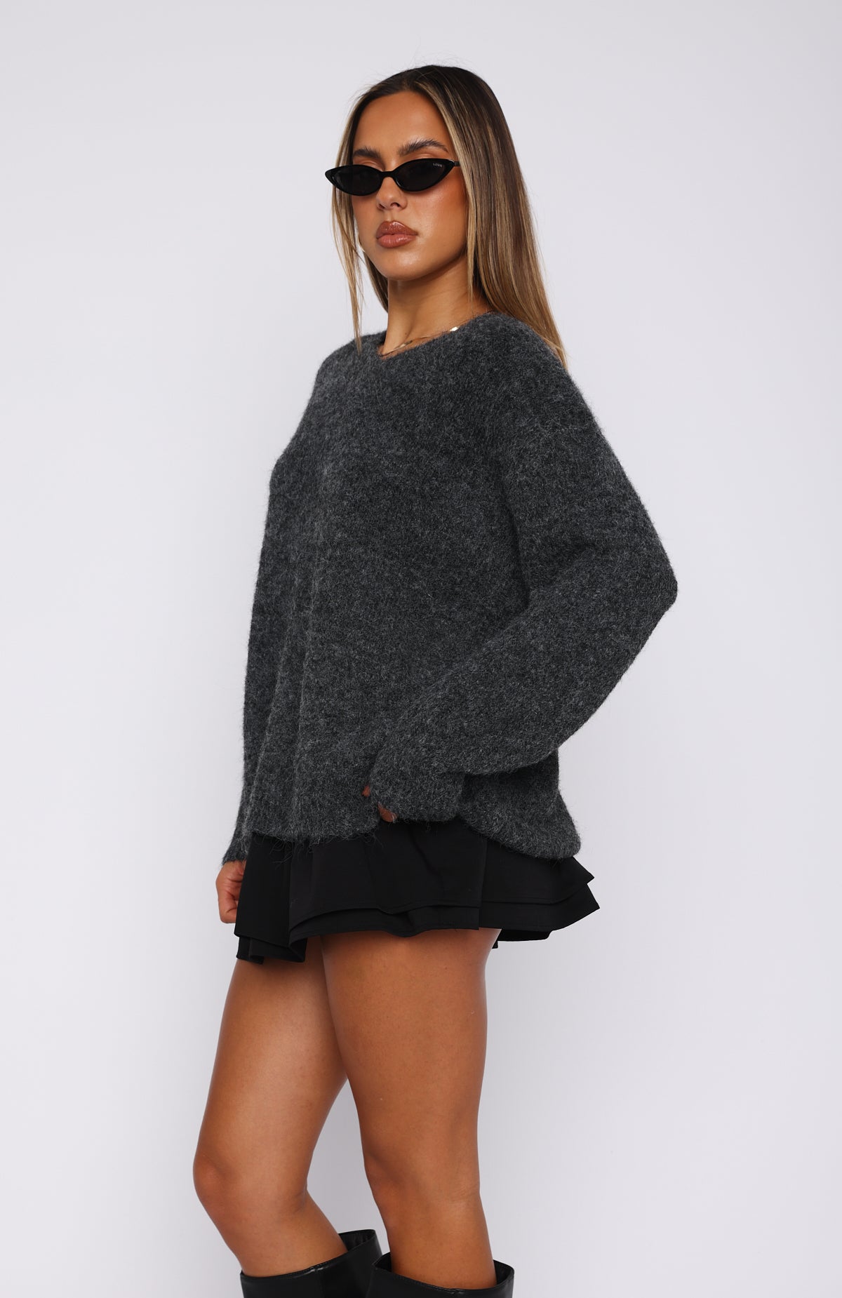 Premium Oversized Winter Sweater - Charcoal