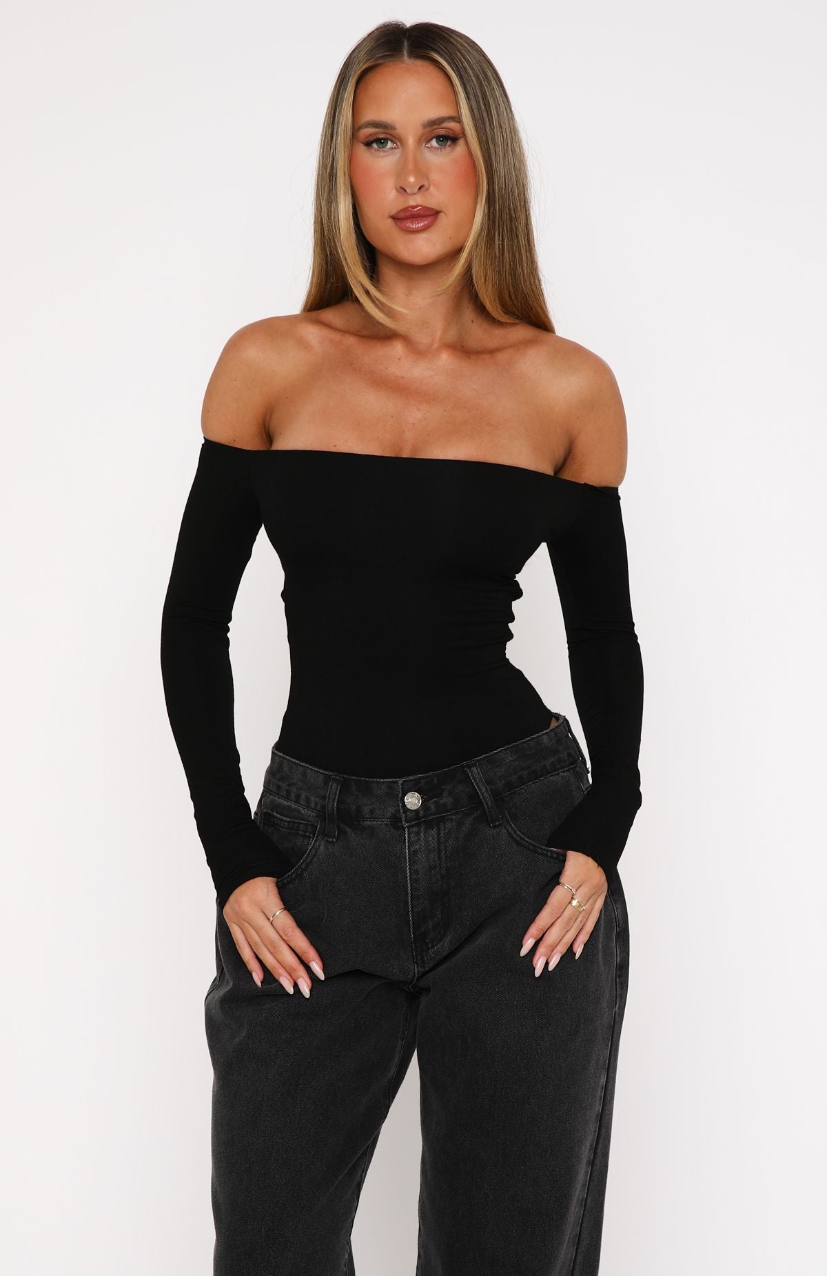 Ultimate Confidence Long Sleeve Bodysuit - Sleek Black